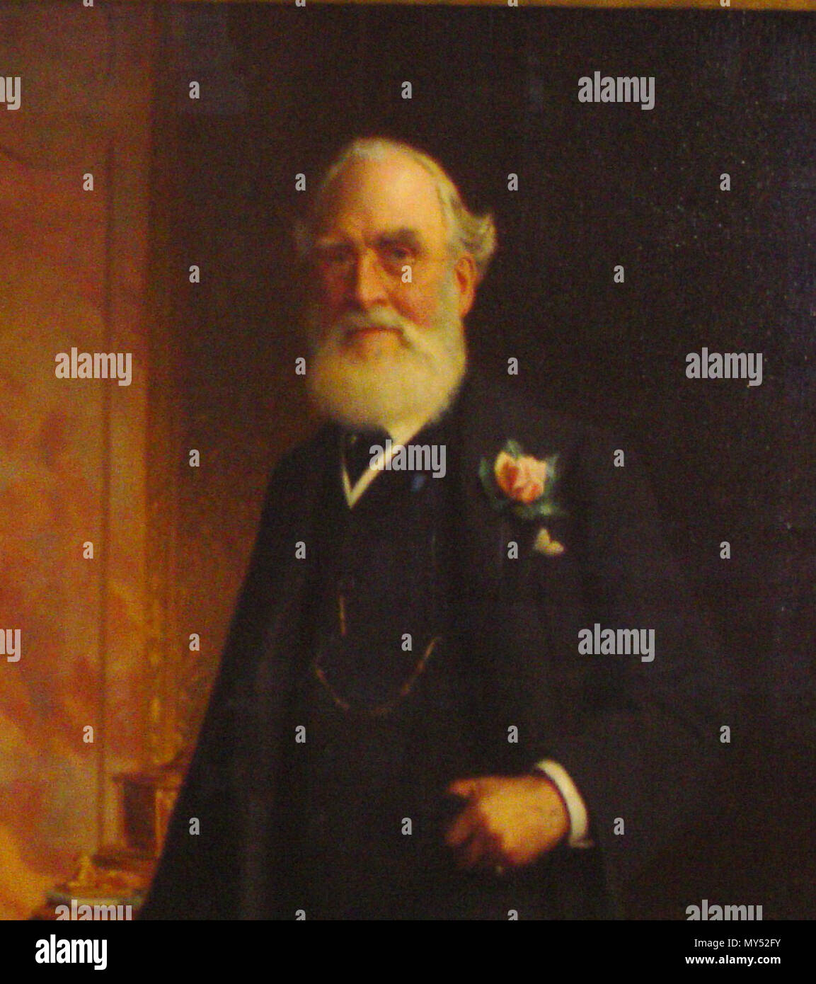 . Anglais : La tête et les épaules d'un portrait de Sir Henry Kimber, député de Wandsworth 1885 - à l'affiche au centre civique de Wandsworth . Inconnu 237 Henry-Kimber01 Banque D'Images