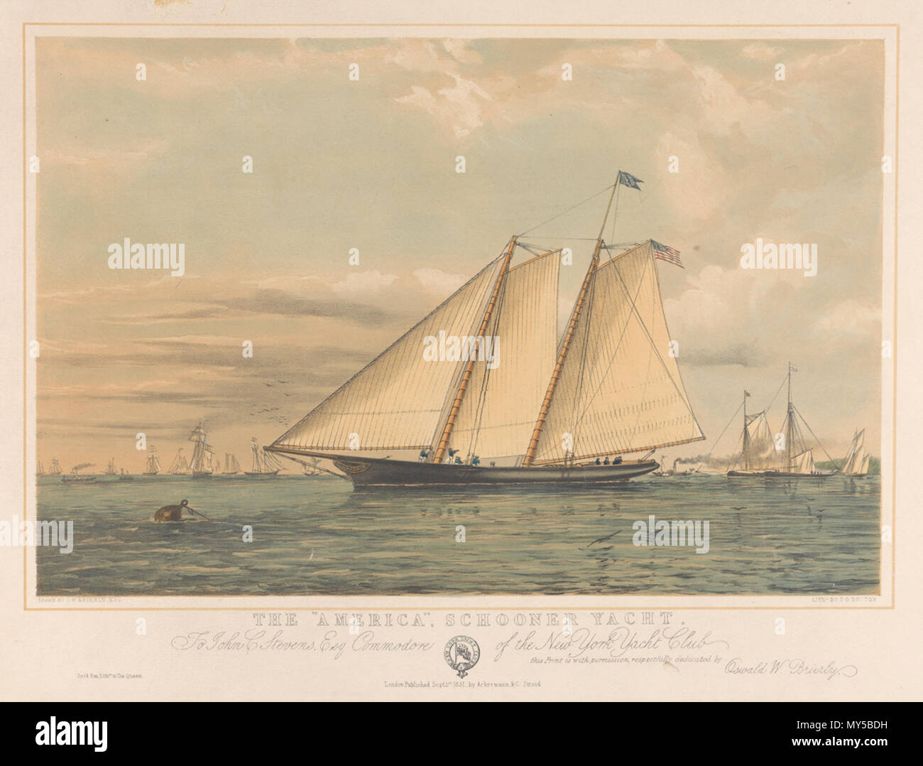 PY8703 517 La goélette America Yacht - New York Yacht Club Banque D'Images