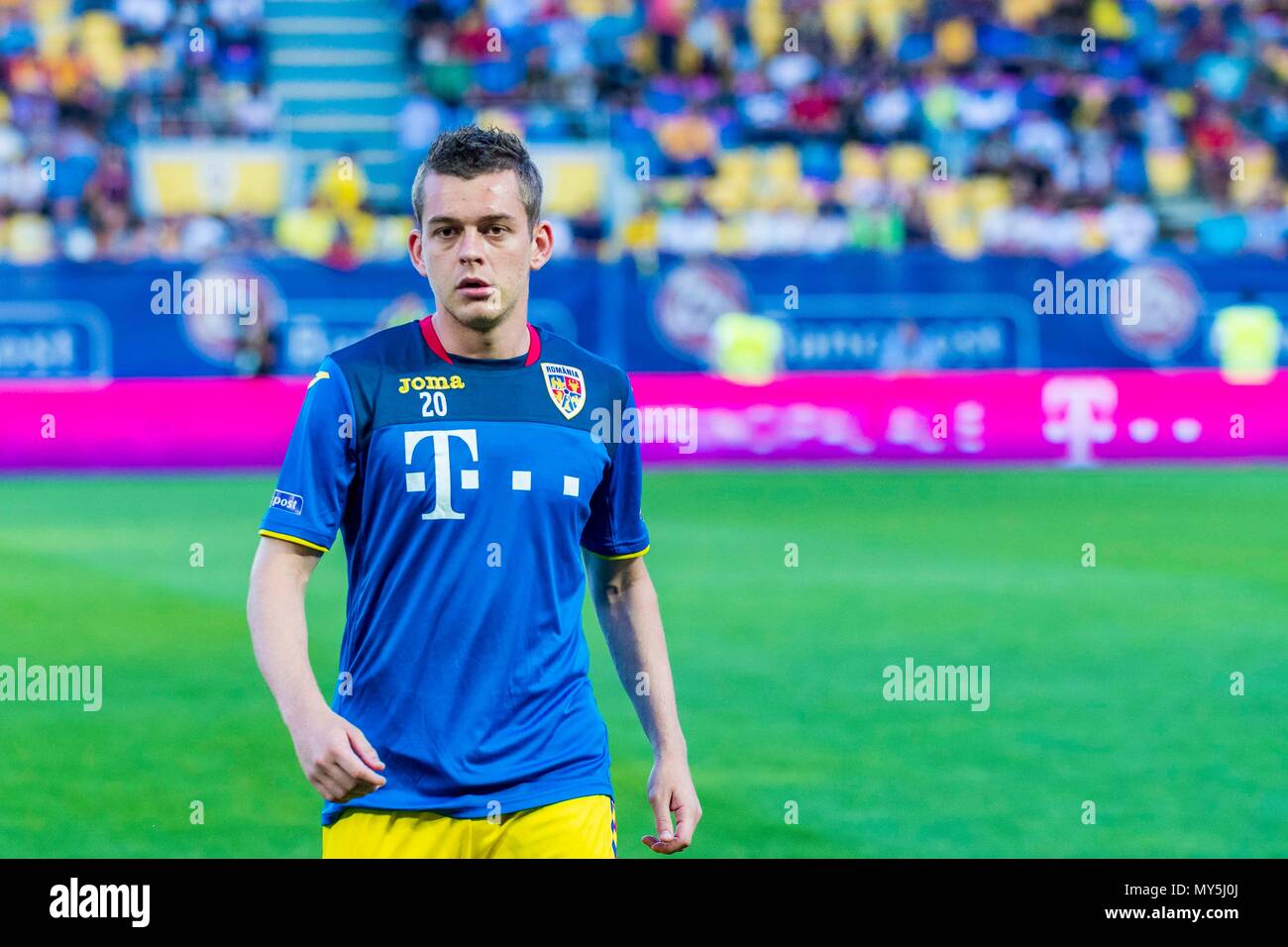 5 juin 2018 : Alexandru Cicaldau # 20 (Roumanie) au cours de la Roumanie - match amical international contre la Finlande à Ilie Oana Stadium à Ploiesti, Roumanie ROU. Copyright : Cronos/Catalin Soare Banque D'Images