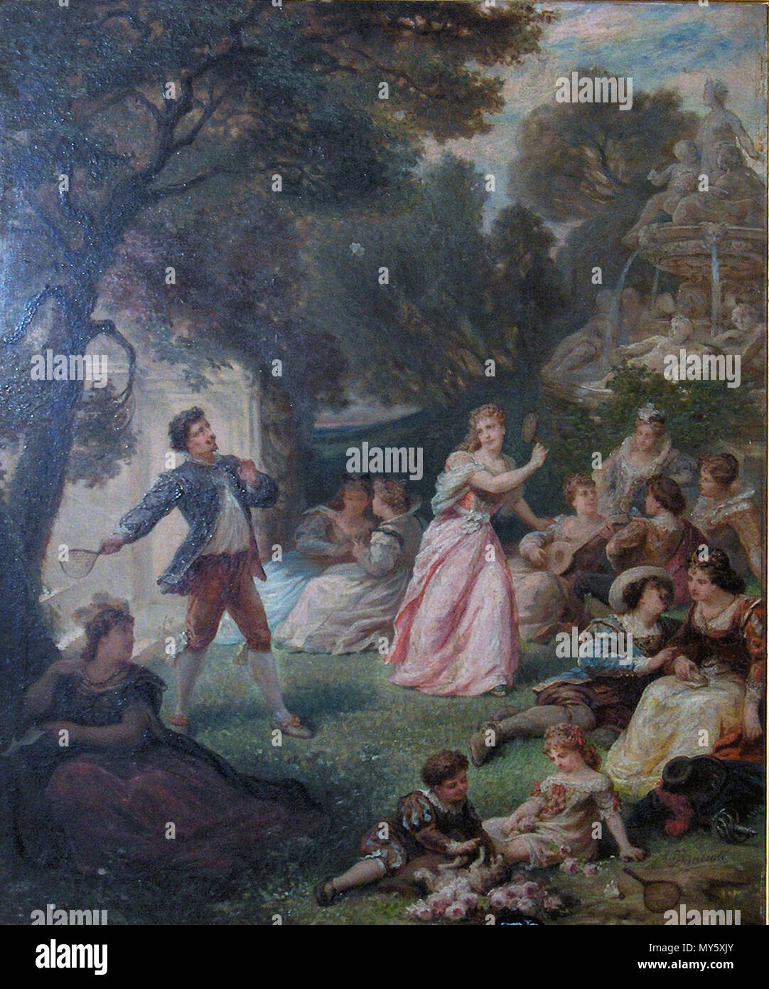 Partijtje 160 Het badminton Emile Bemindt001 Banque D'Images