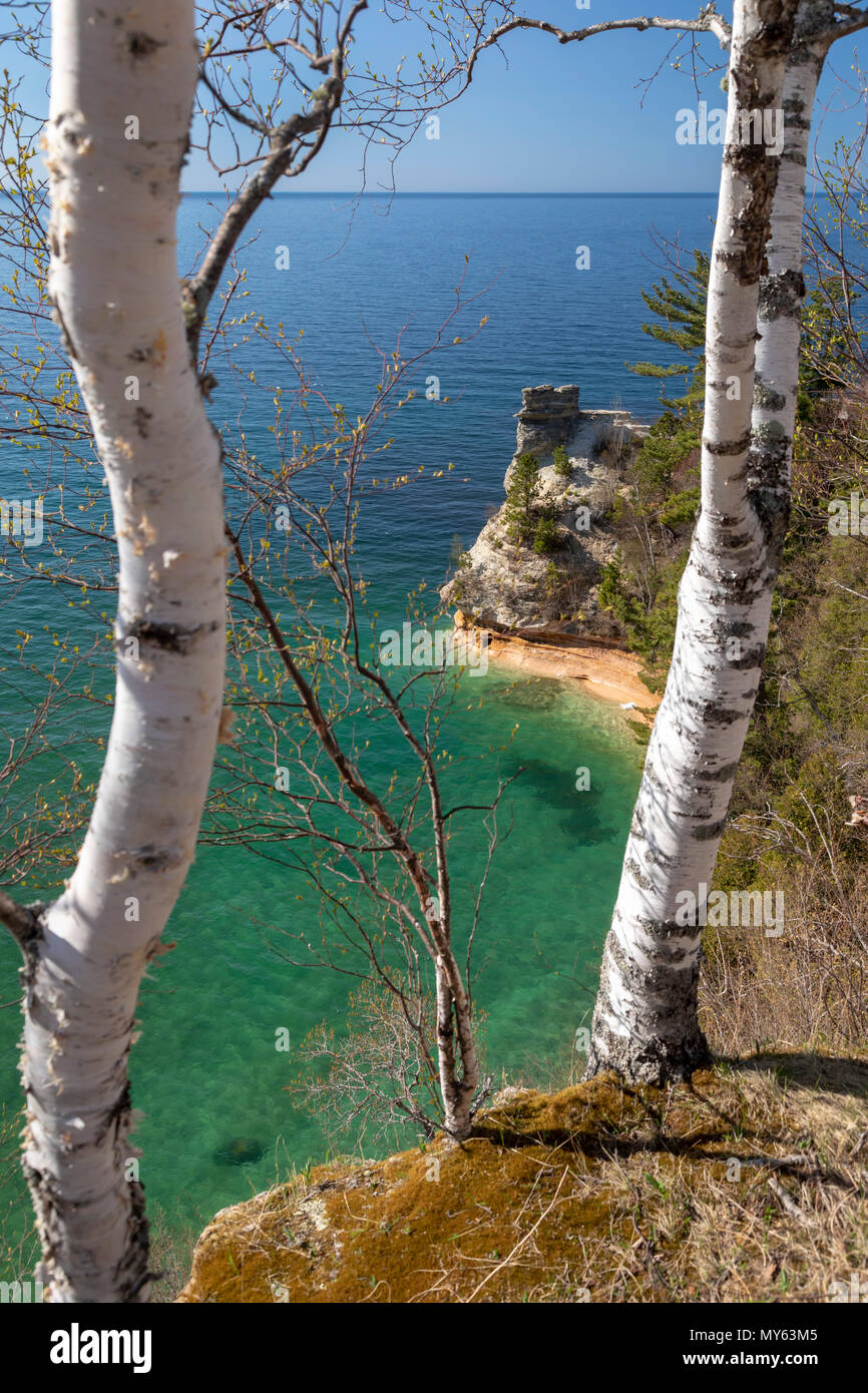 Munising, Michigan - Mineurs château sur le lac Supérieur à Pictured Rocks National Lakeshore. Banque D'Images