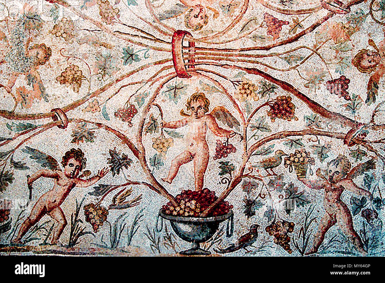 42-18626946 Hippone 241 Mosaïque romaine les amours vendangeurs Banque D'Images