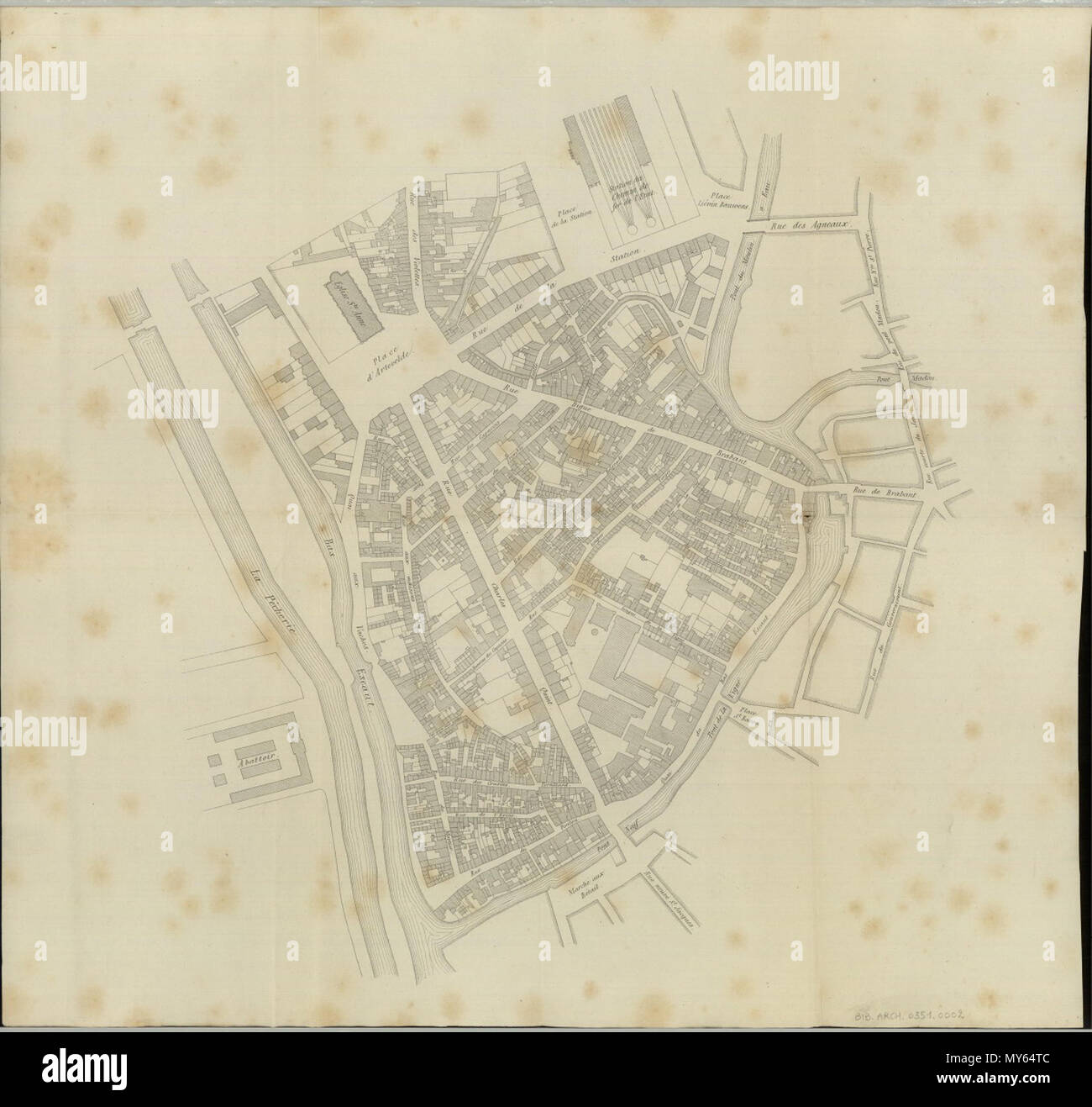 . Anglais : Plan du centre de Gand - Rue Charles Quint . 28 novembre 2011. Louis Minard (1801-1875) 425 Plan du centre de Gand - Rue Charles Quint Banque D'Images