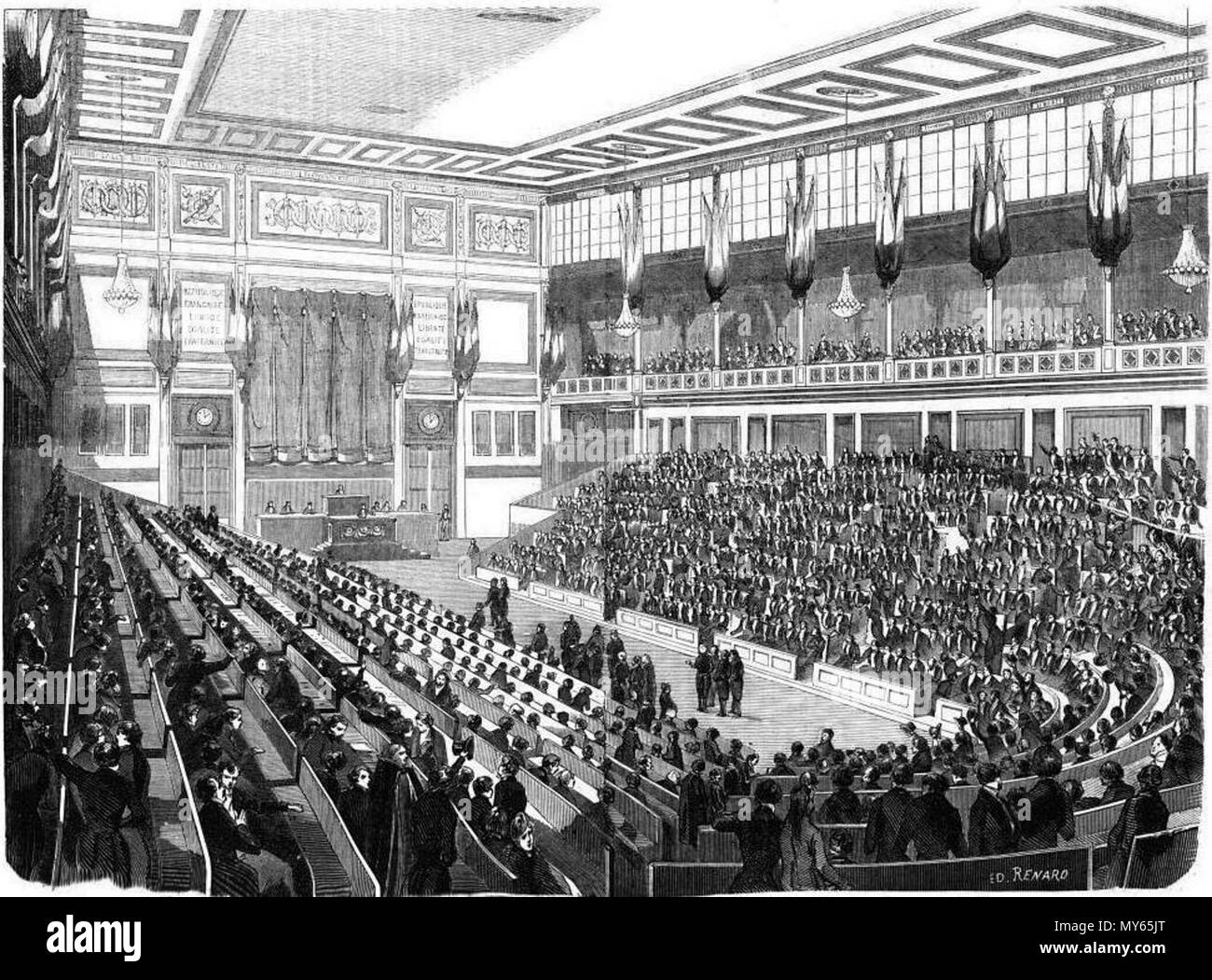259 Intérieur de la salle de l'Assemblée nationale 1848 Banque D'Images