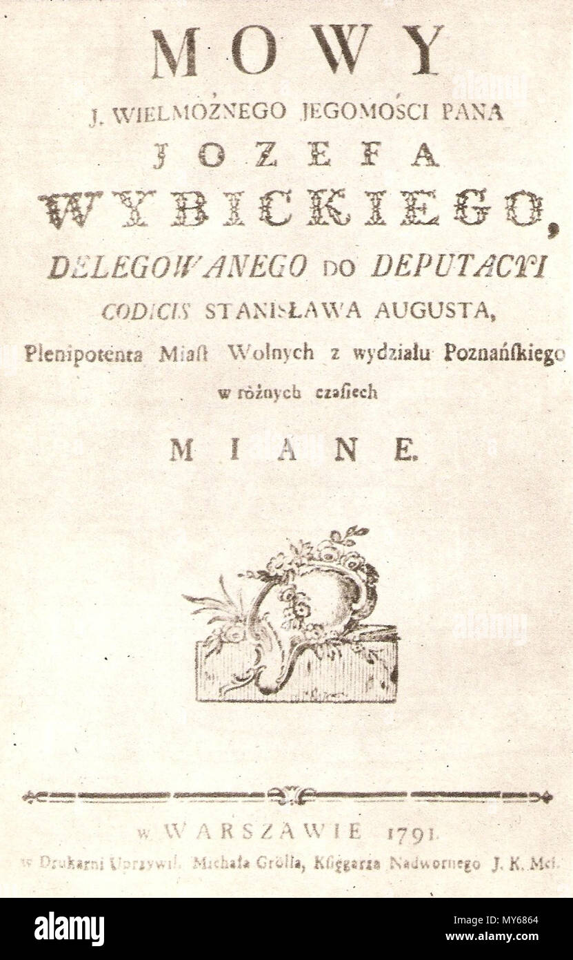 . Anglais : Józef Wybicki, 'Mowy" (1791) . 10 novembre 2012, 21:10:25. Józef Wybicki 569 WybickiMowy1791 Banque D'Images