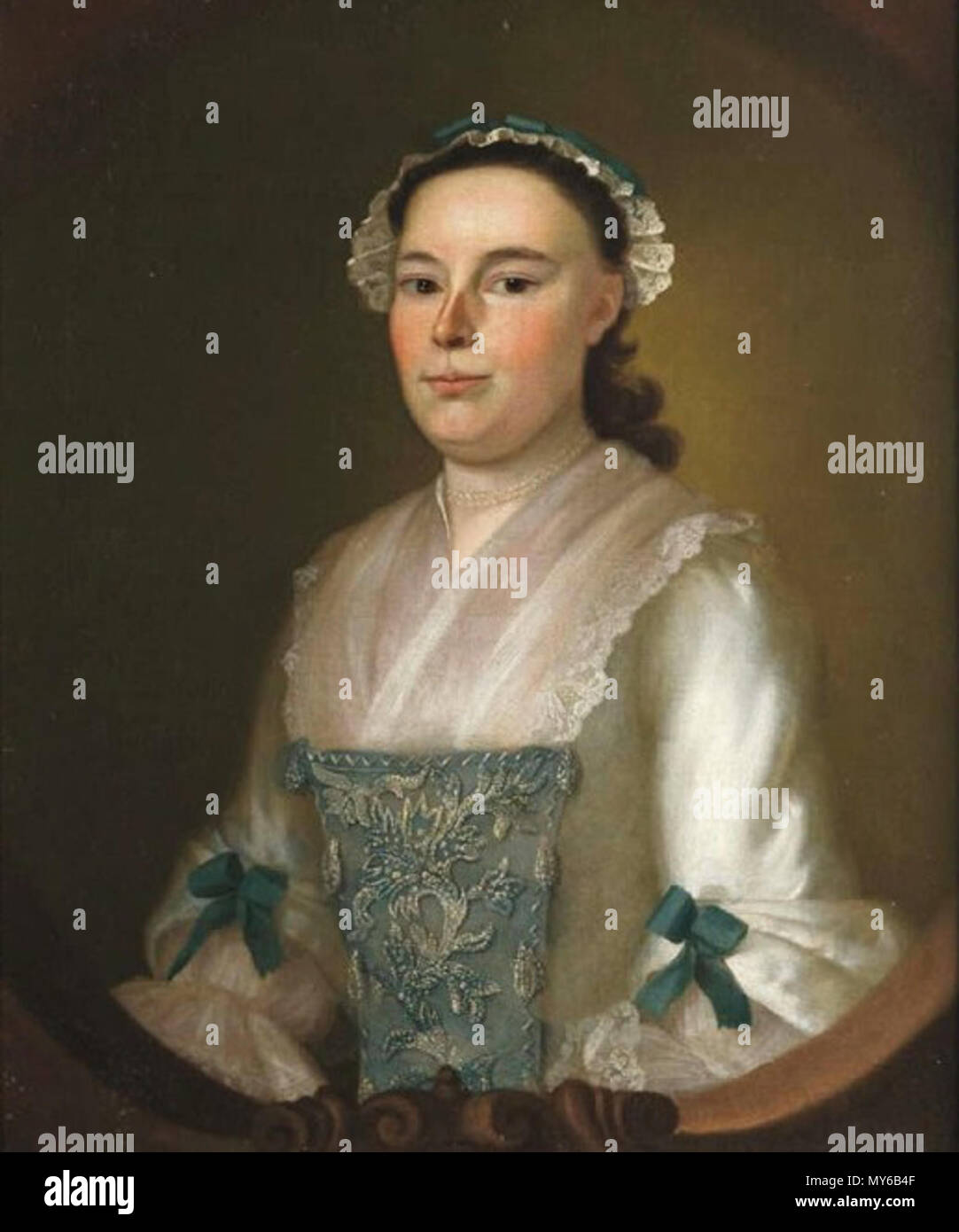 . Anglais : Portrait de Mme Samuel Curwen par Joseph Blackburn . 16 octobre 2011, 09:56:36. Joseph Blackburn (1730-1778) Noms alternatifs Jonathan B. Blackburn Description American portrait painter Date de naissance/décès vers 1730 vers 1778 Lieu de naissance Angleterre période de travail entre vers 1750 et vers 1780 Le lieu de travail aux Bermudes, New England contrôle d'autorité : Q3184614 : 95815044 VIAF ULAN : 500021703 RCAC : nr89014350 RKD : WorldCat 373 8769 Mme Samuel Curwen (Abigail Russell) 1755 par Joseph Blackburn Banque D'Images