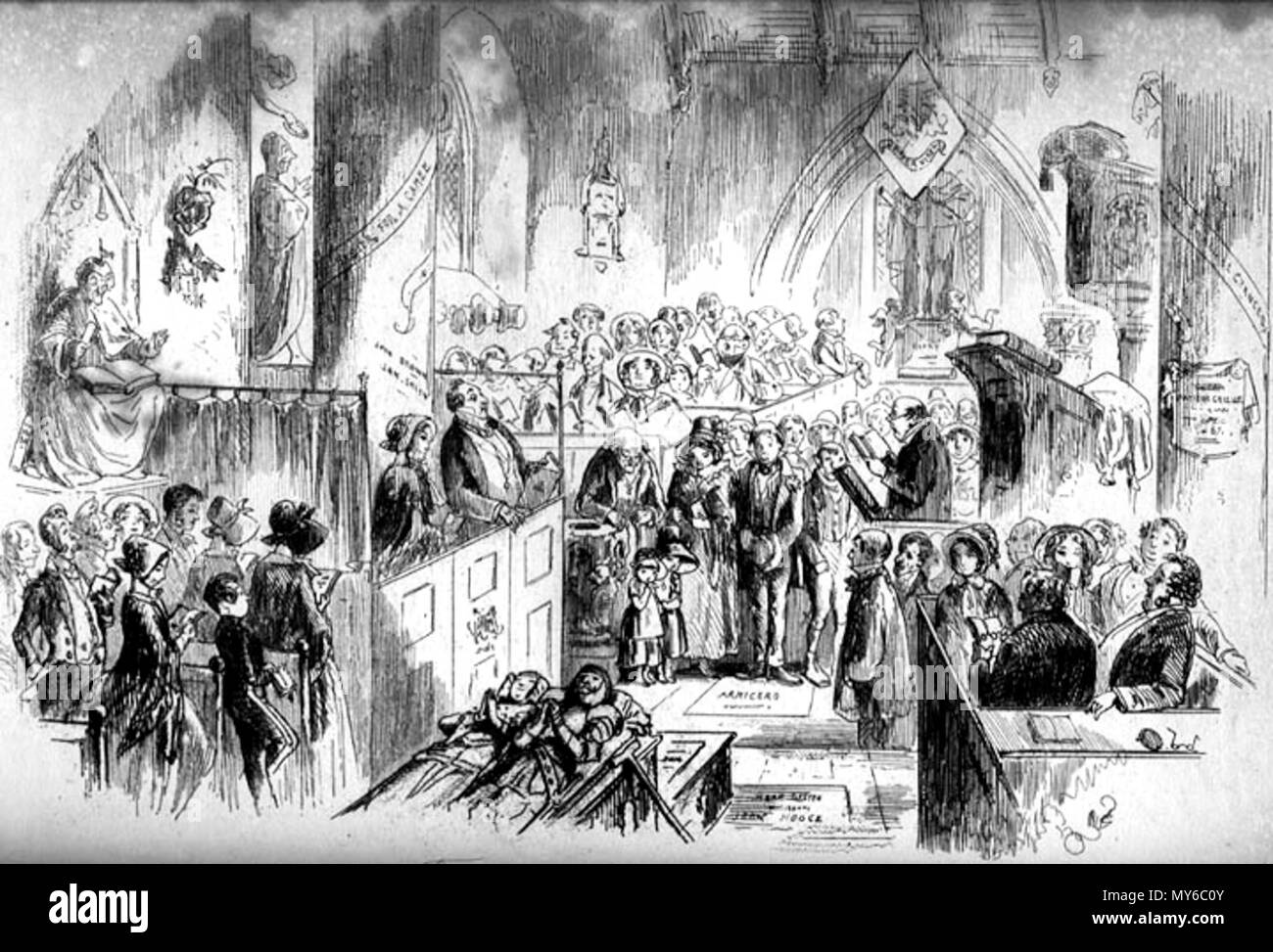 . Anglais : La petite église dans le parc par 'Phiz' (Hablot Knight Browne) pour Bleak House, p. 177 (ch. 18, "Lady Dedock'). 3 3/4 x 5 1/4 pouces. 6 février 2012, 15:15:35. Hablot Knight Browne (Phiz) 521 La petite église dans le parc Banque D'Images