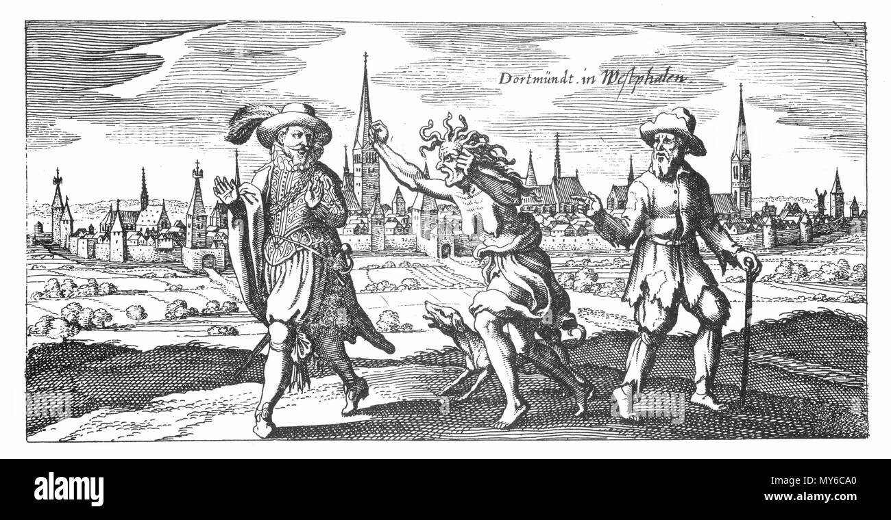 . Dortmund 1630 allegorisch um ; M. Merian . 27 février 2012. Alllefgorische MBdortmund:34 Funktion der lEUDE.... Banque D'Images