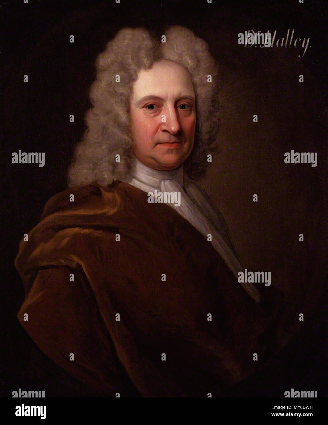 . Lëtzebuergesch : Sujet : Edmond Halley Source : Wikipedia Lizenz : . Richard Phillips (1681-1741) Edmond Halley 072 153 Banque D'Images