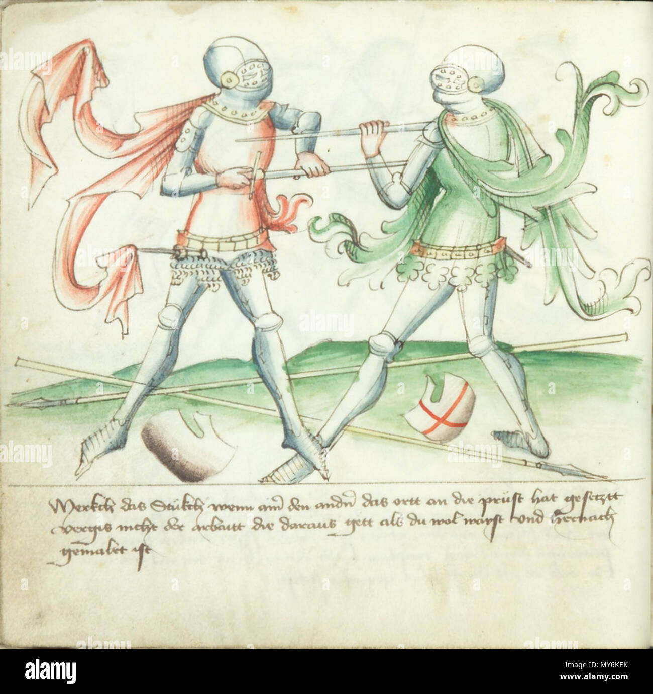 . Anglais : De la Stephansdom Mme KK5013, intitulé Gladiatoria après l'inscription au début de la Bibliothèque Jagellonne Mme Germ.Pinte.16 (un autre exemplaire du manuscrit). 12 septembre 2005, 00:28:44. 374 anonyme Mme KK5013 16v Banque D'Images