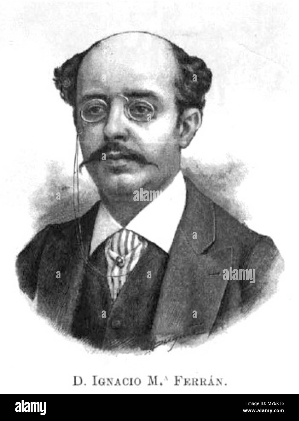 . Français : Ignasi Maria de Ferran (Barcelone, 1839 - 1880), jurisconsulte, sociòleg onu fou j'filòsof . 1899. Inconnu 253 Ignasi Maria Ferran Banque D'Images