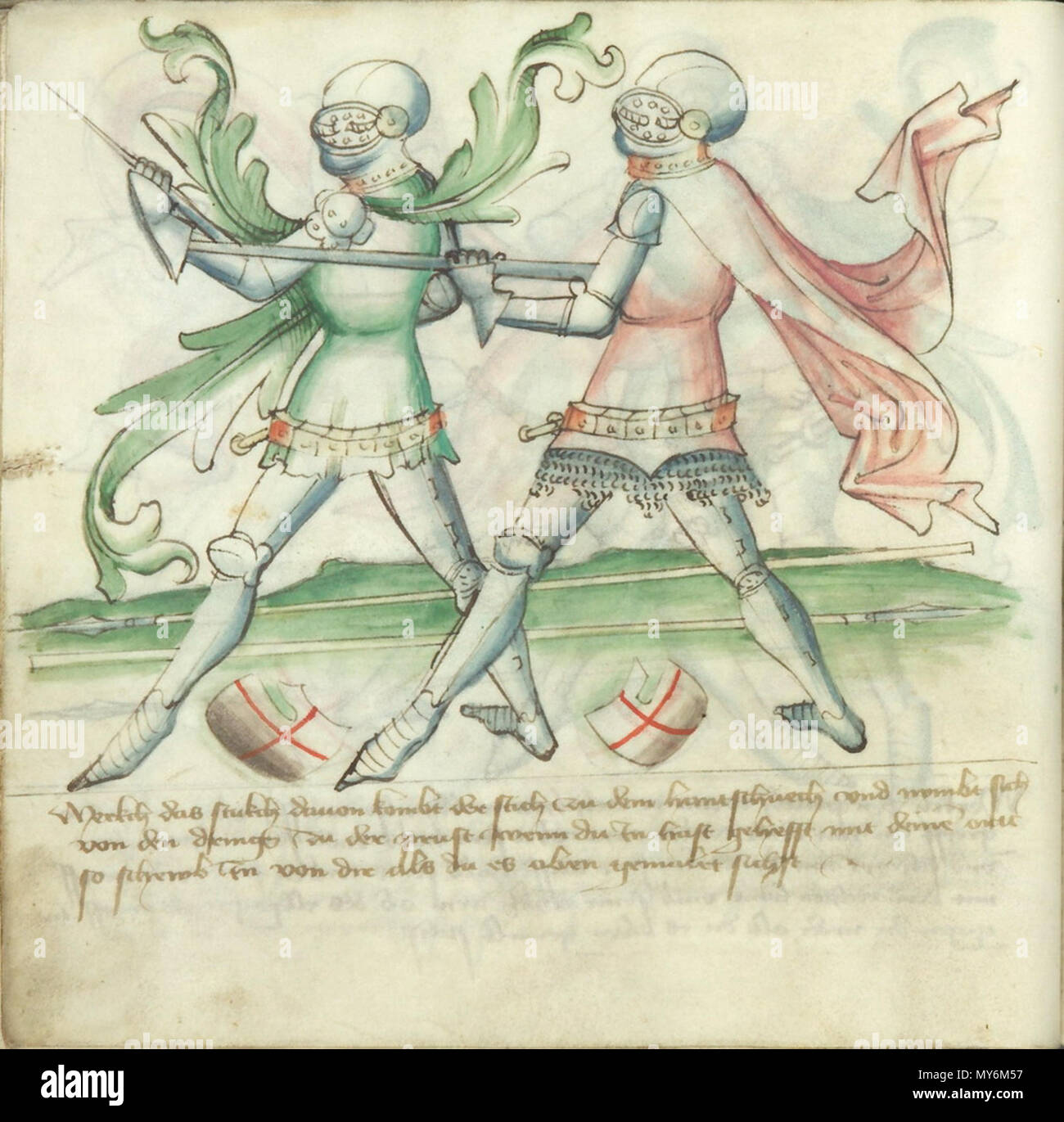 . Anglais : De la Stephansdom Mme KK5013, intitulé Gladiatoria après l'inscription au début de la Bibliothèque Jagellonne Mme Germ.Pinte.16 (un autre exemplaire du manuscrit). 12 septembre 2005, 00:28:52. 374 anonyme Mme KK5013 24v Banque D'Images