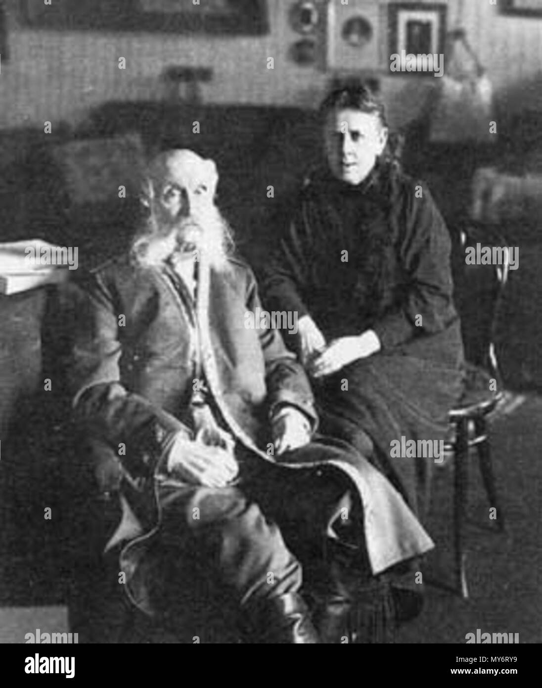 597 Портрет Александры Викторовны мужем Евгением Васильевичем Богданович c Богдановичем Banque D'Images