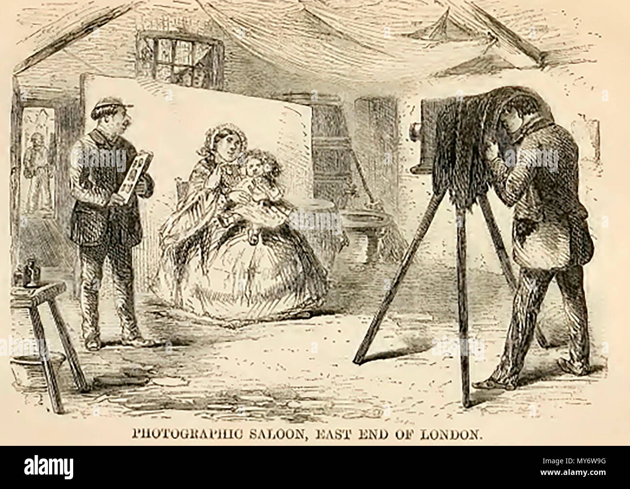 Un typique est de Londres tel qu'il était carré photographique a tracé dans les années 1800 Banque D'Images