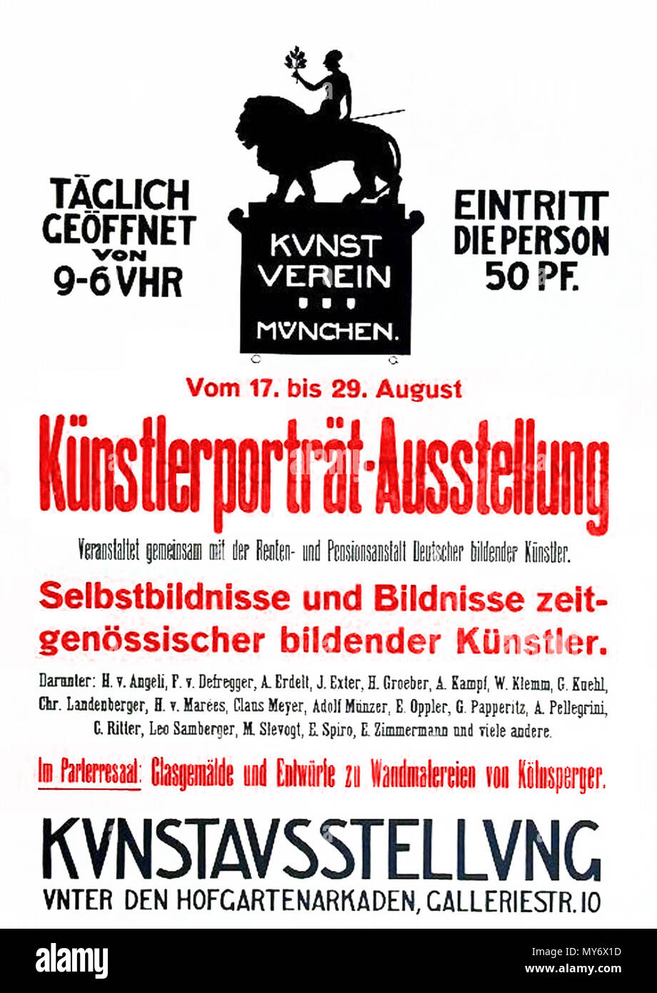 . Anglais : Affiche de la Sécession de Munich, 1910 . 15 décembre 2013, 17:28:17. inconnu, vers 1910 480 La Sécession-muenchen-Plakat Banque D'Images