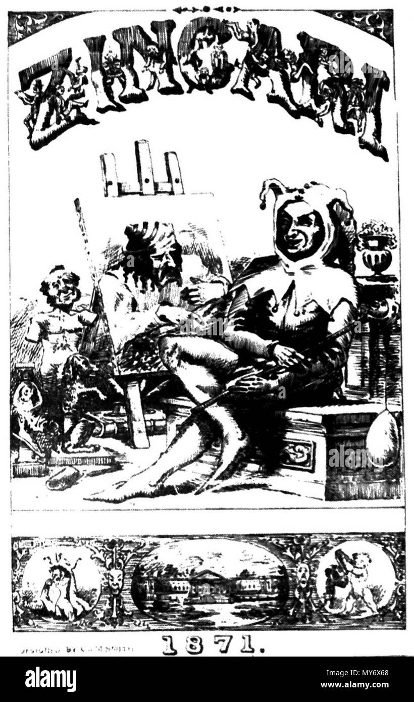 . Anglais : capot avant d'une édition du journal radical le Zingari le cap des années 1870. Bibliothèque nationale d'Afrique du Sud. 8 janvier 2014, 13:32:53. Zingari - WH Schroder. 1871. Zingari 576 1871 Banque D'Images