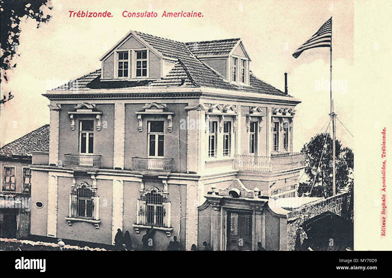 . Anglais : l'ancien consulat américain à Trabzon, Turquie. 8 juin 2014, 20:13:59. Photographe inconnu, Éditeur : Sophale Apostolides 37 consulat américain Trébizonde Banque D'Images