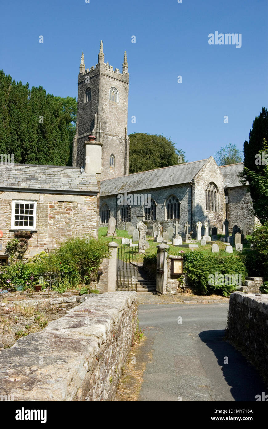 L'église St Nonna Cornwall Banque D'Images