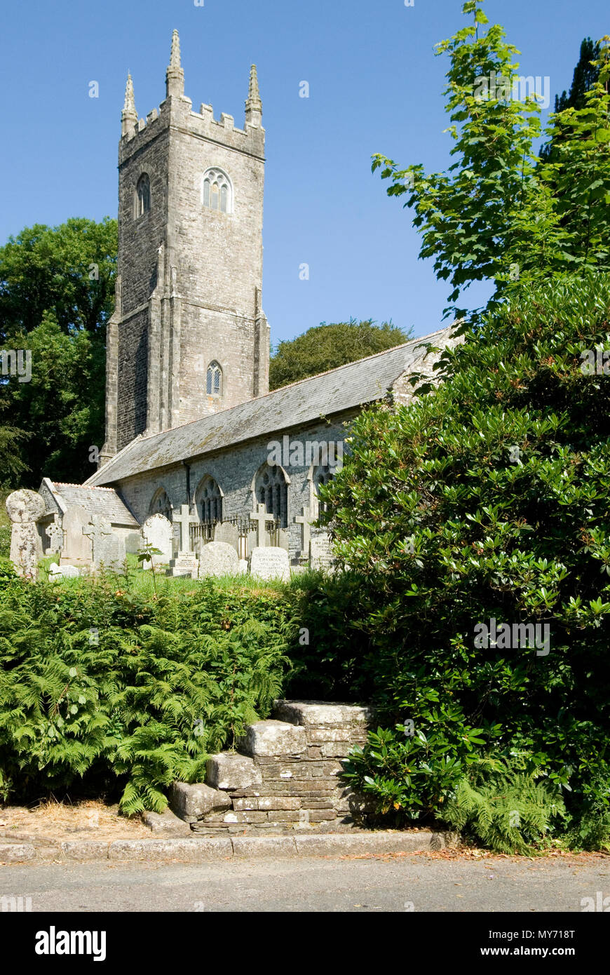 L'église St Nonna Cornwall Banque D'Images