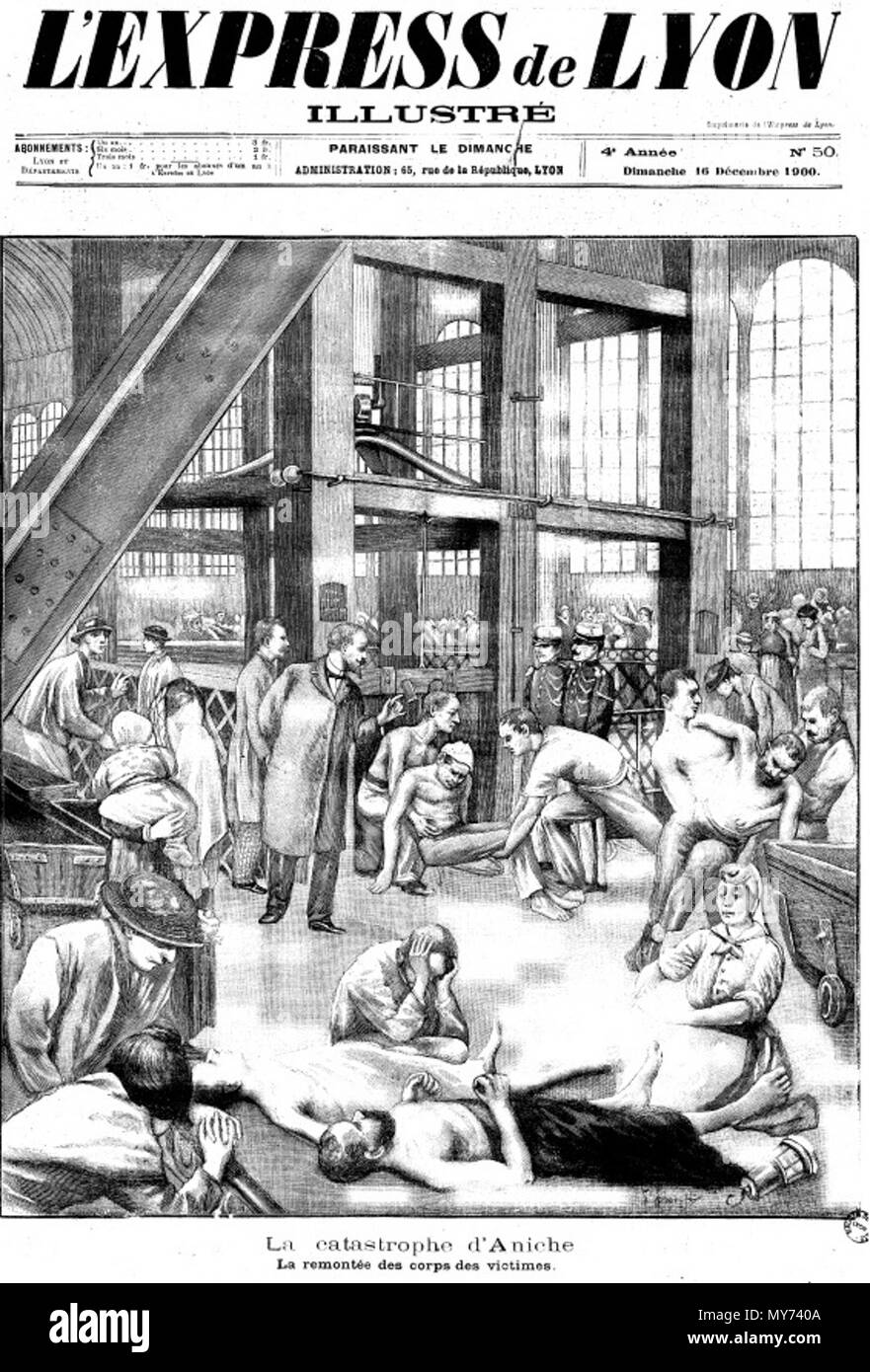 102 d'une catastrophe d'aniche - l'express de lyon - remontée des corps 16 décembre 1900 Banque D'Images
