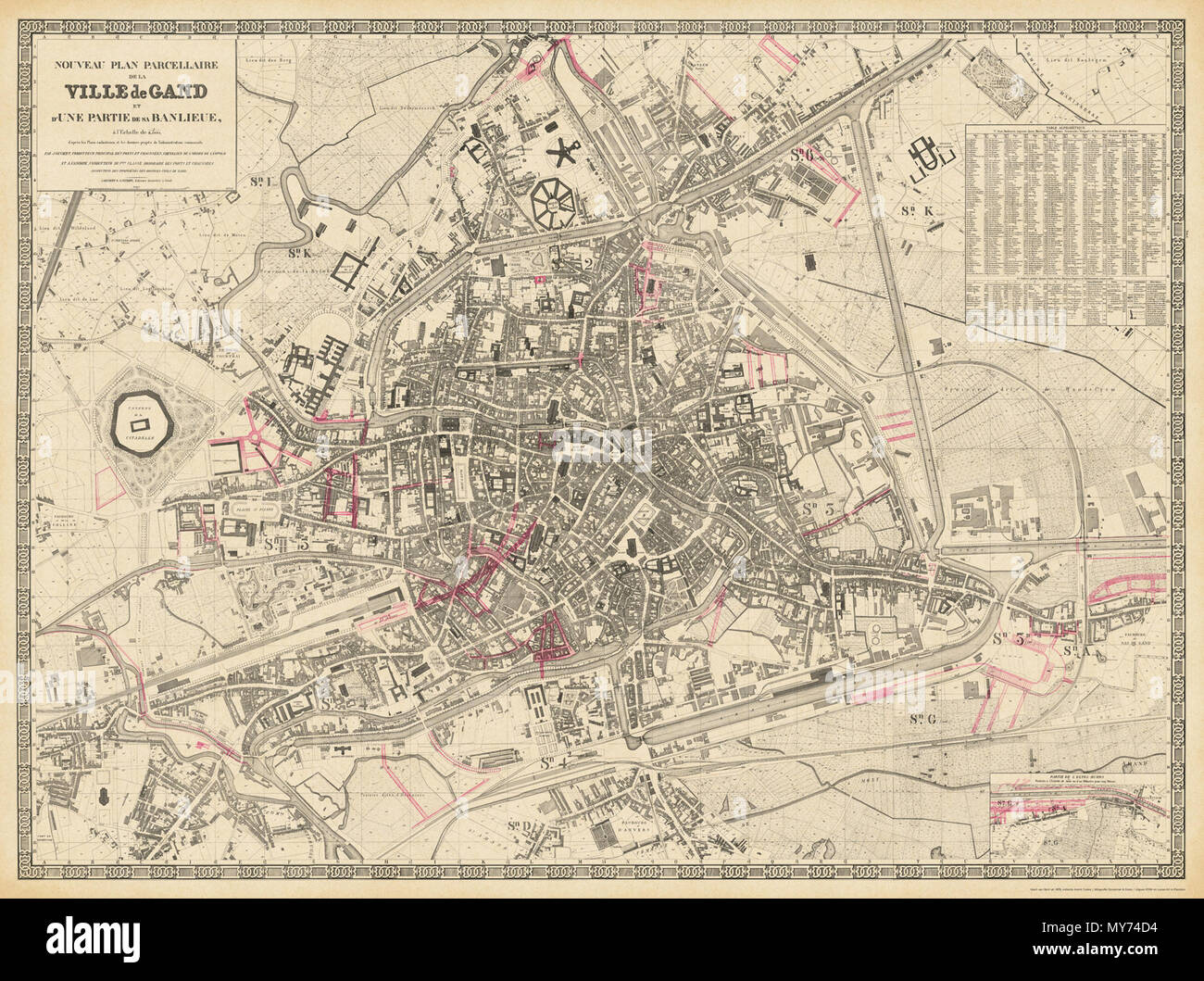 Affiche 1878 Groot (700 x 940).indd 210 Gand, 1878 poster Banque D'Images