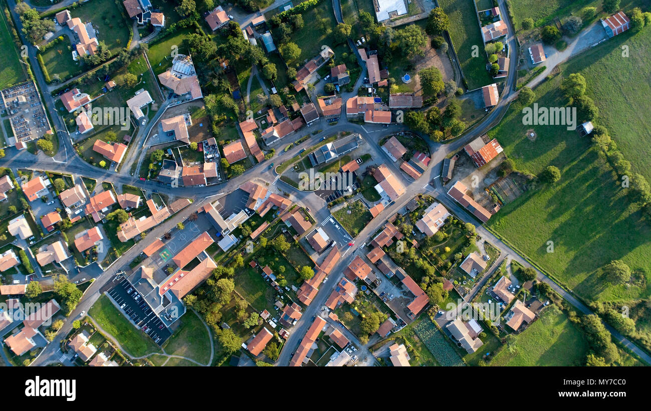 Photographie aérienne de Cheix en Retz, Loire Atlantique village Banque D'Images