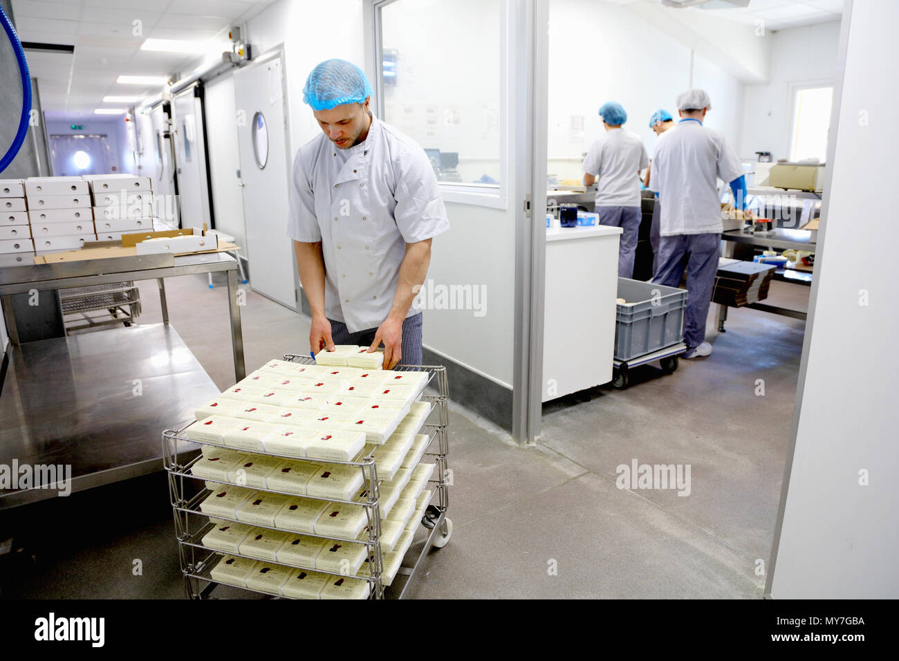 Fromages d'emballage fromager à envoyer aux fournisseurs Banque D'Images