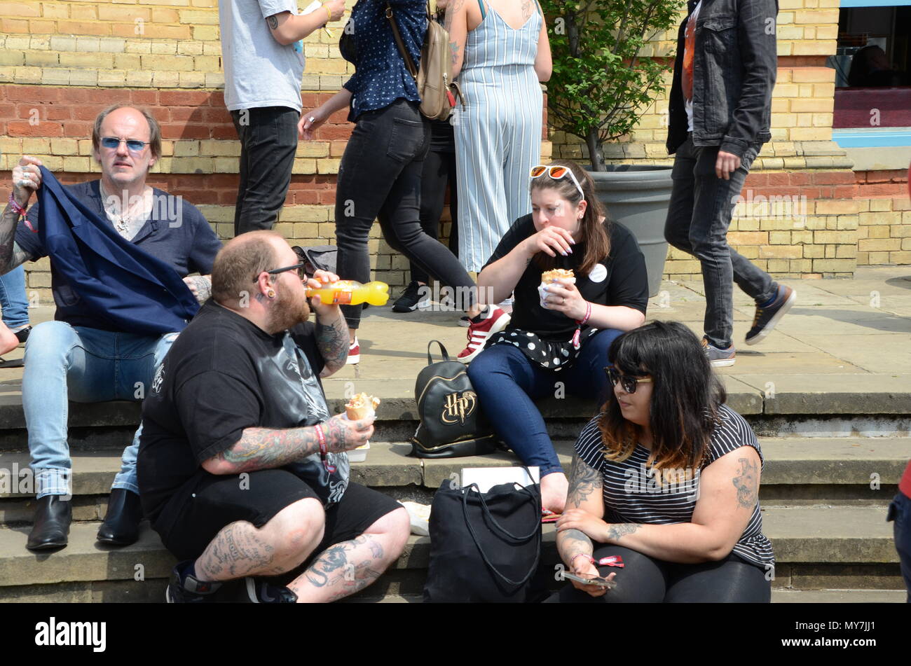 Les gens tatoués à l'Alexandra Palace tattoo expo 2018 London UK Banque D'Images