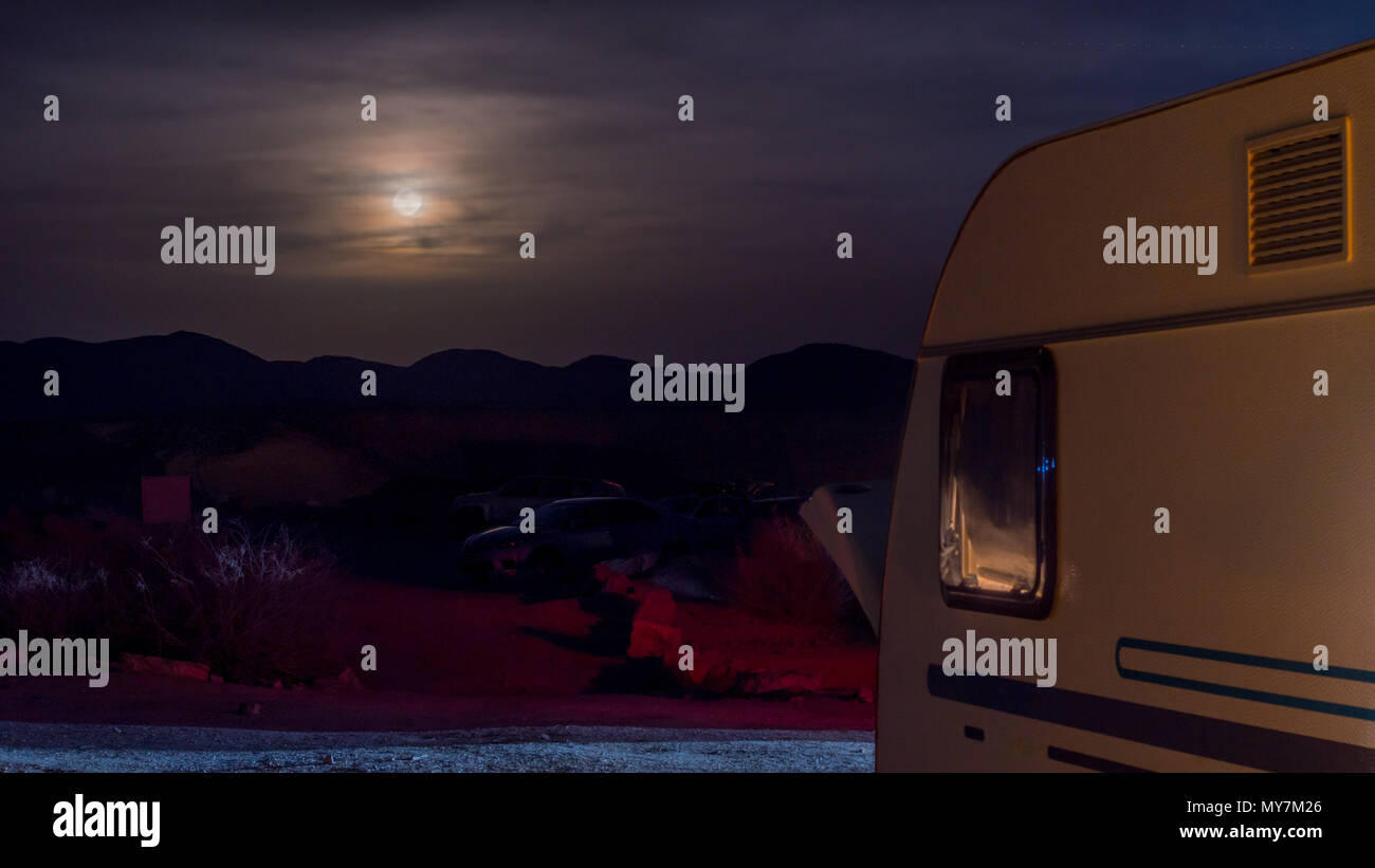 Caravan/ RV camping locations à Mitzpe Ramon, Israël Banque D'Images