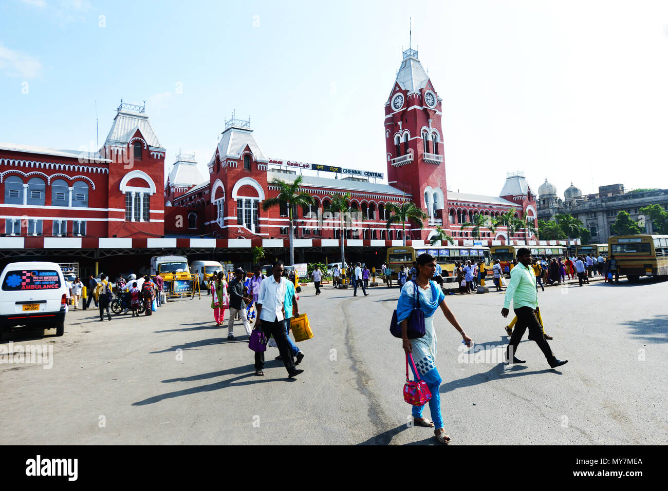 La gare centrale de Chennai. Banque D'Images