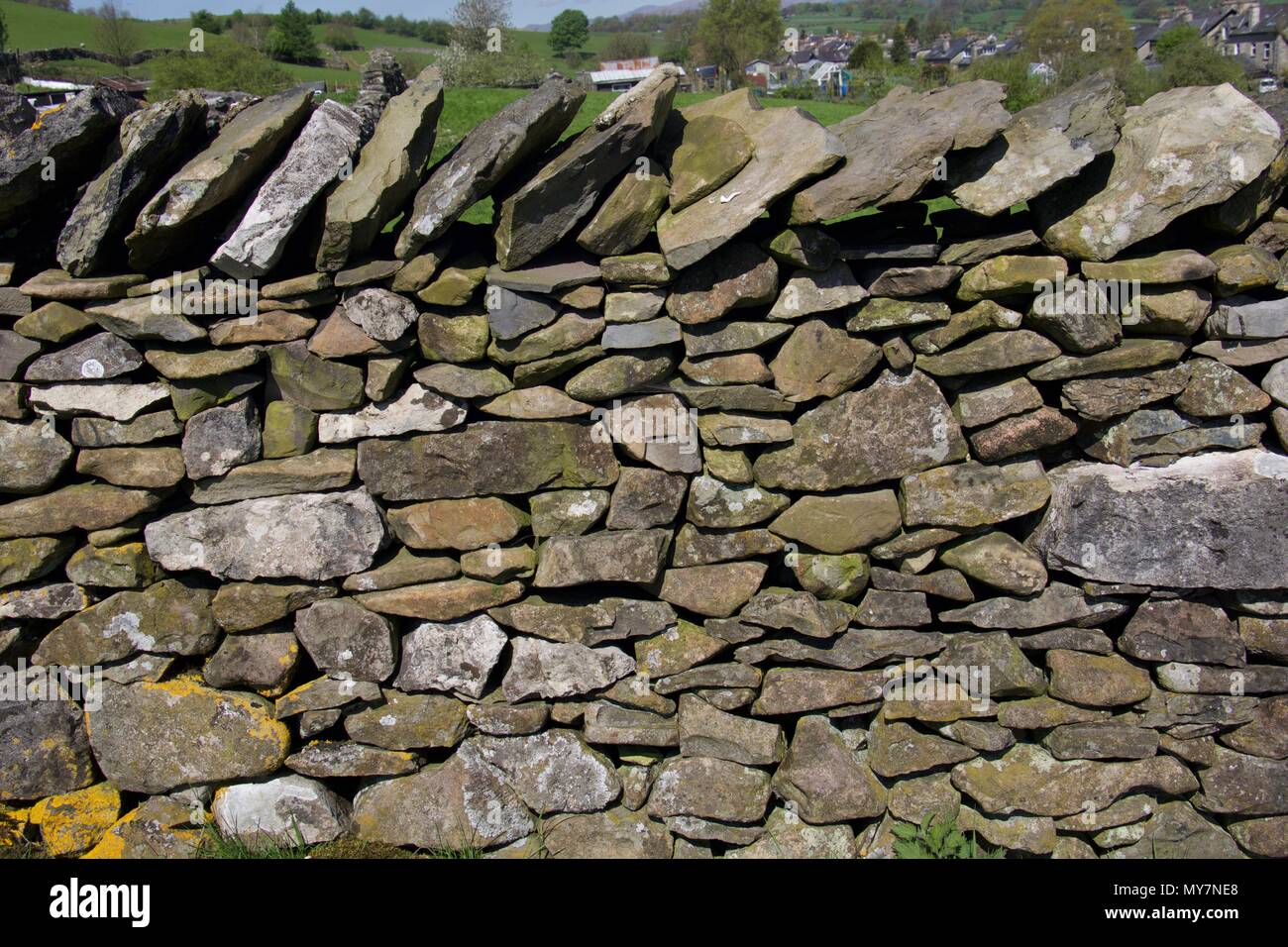 Mur de pierre Cumbria Banque D'Images
