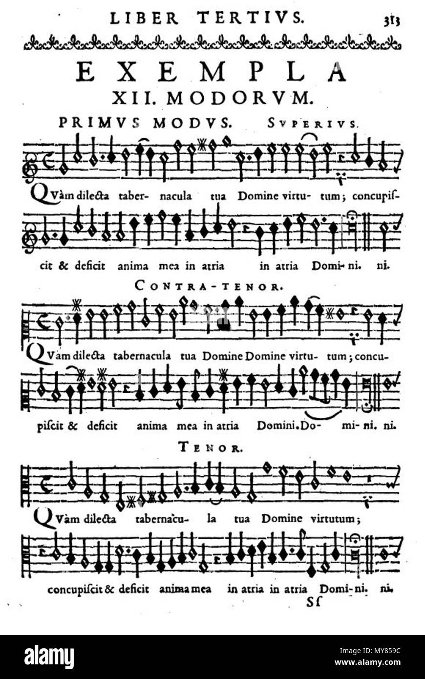 . Français : Le début du psaume 'Quam Dilecta' d'Antoine Brion (1644). 16 août 2015. Antoine Brion 87 Brion Quam Dilecta Banque D'Images