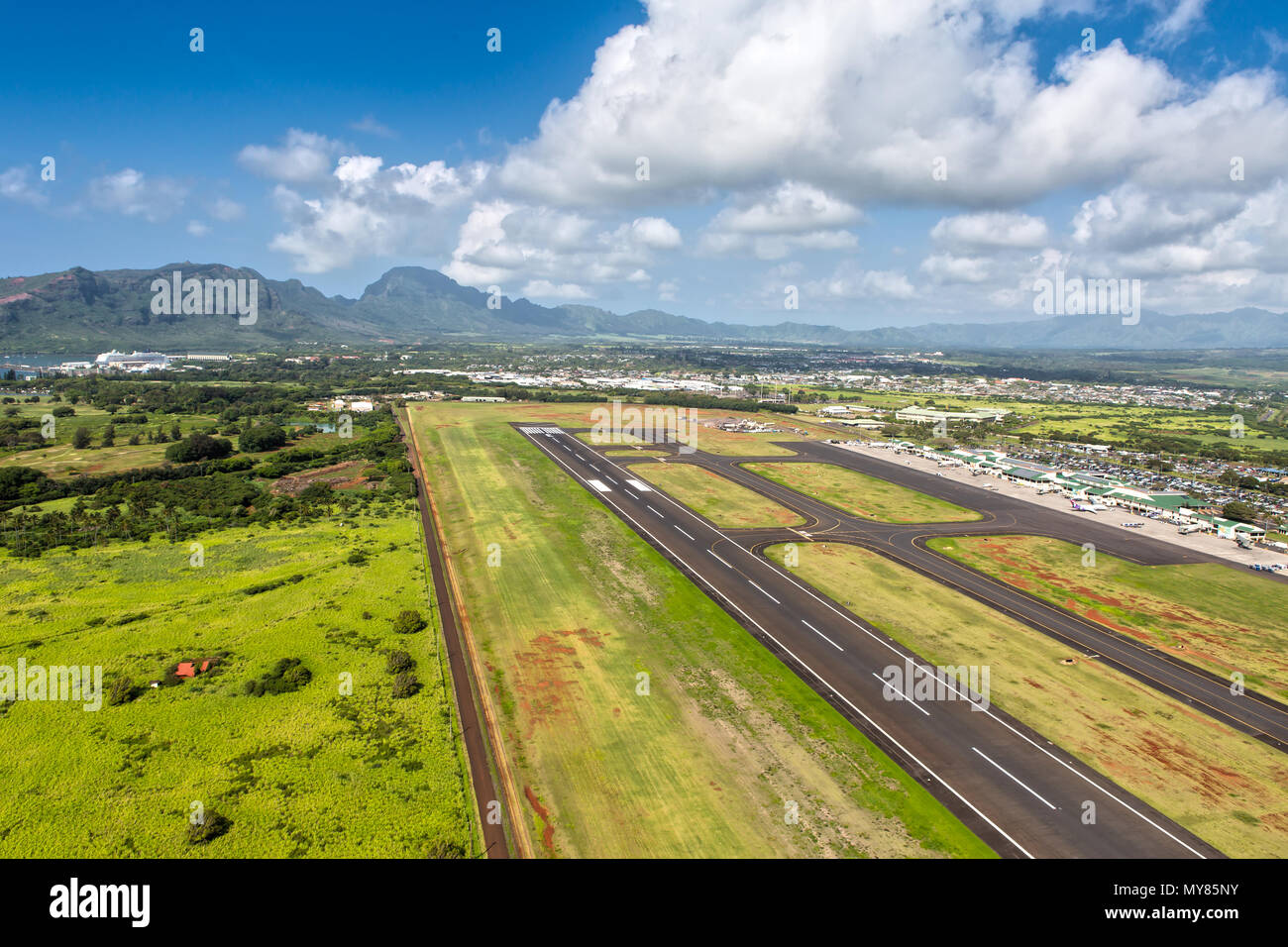 Vue aérienne sur Kauai, Hawaii Banque D'Images