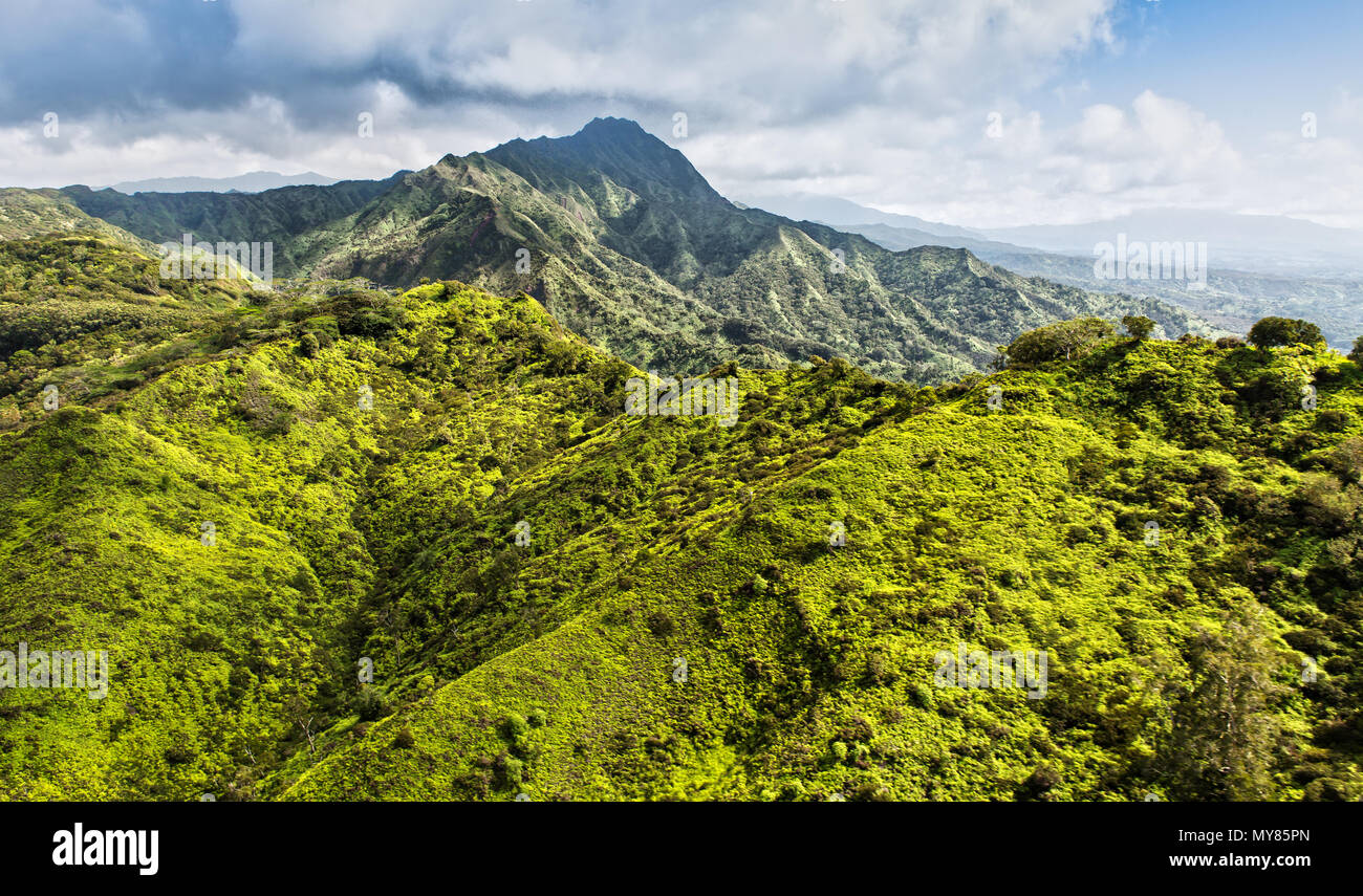 Vue aérienne sur Kauai, Hawaii Banque D'Images