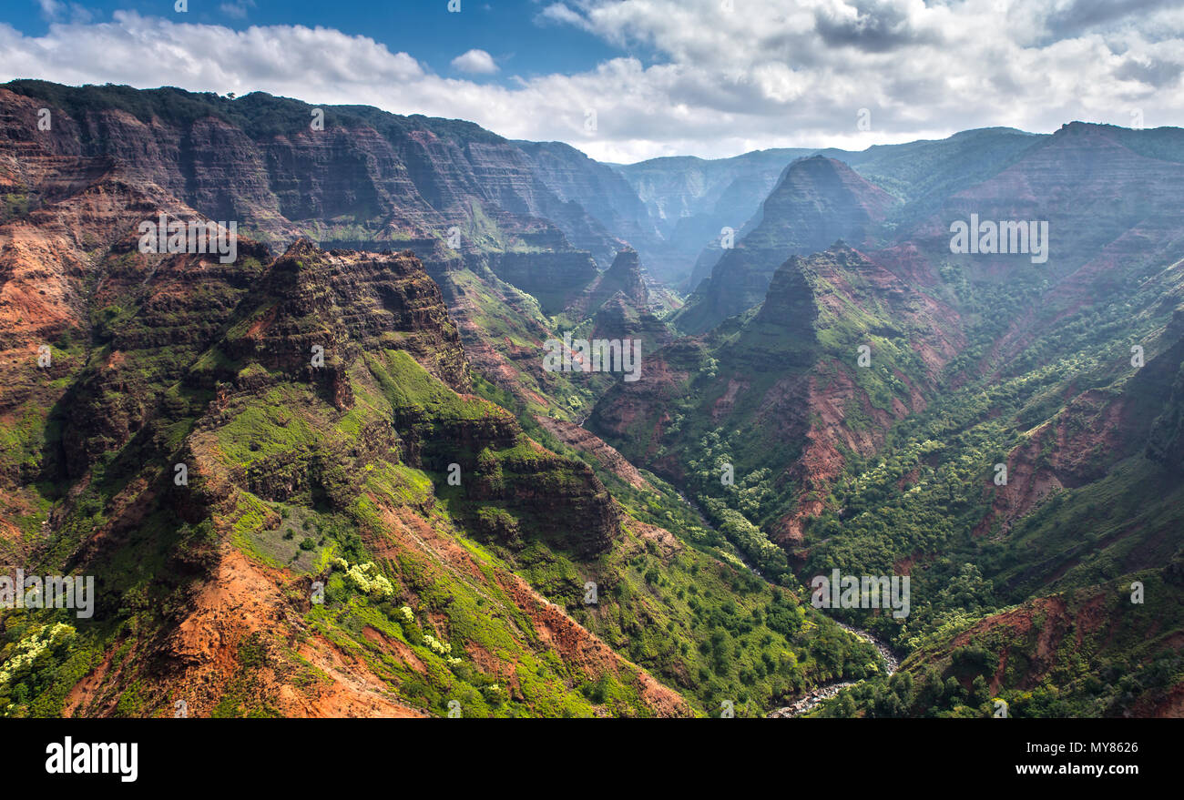 Vue aérienne sur Kauai, Hawaii Banque D'Images