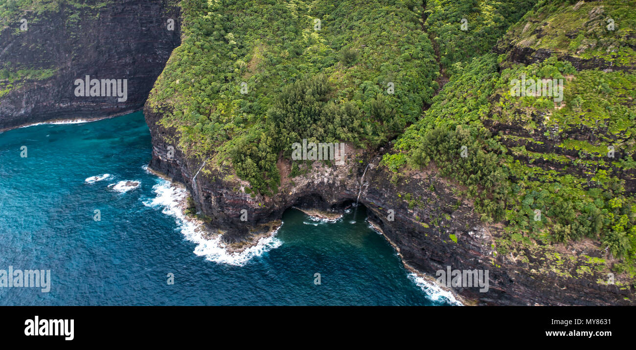 Vue aérienne sur Kauai, Hawaii Banque D'Images