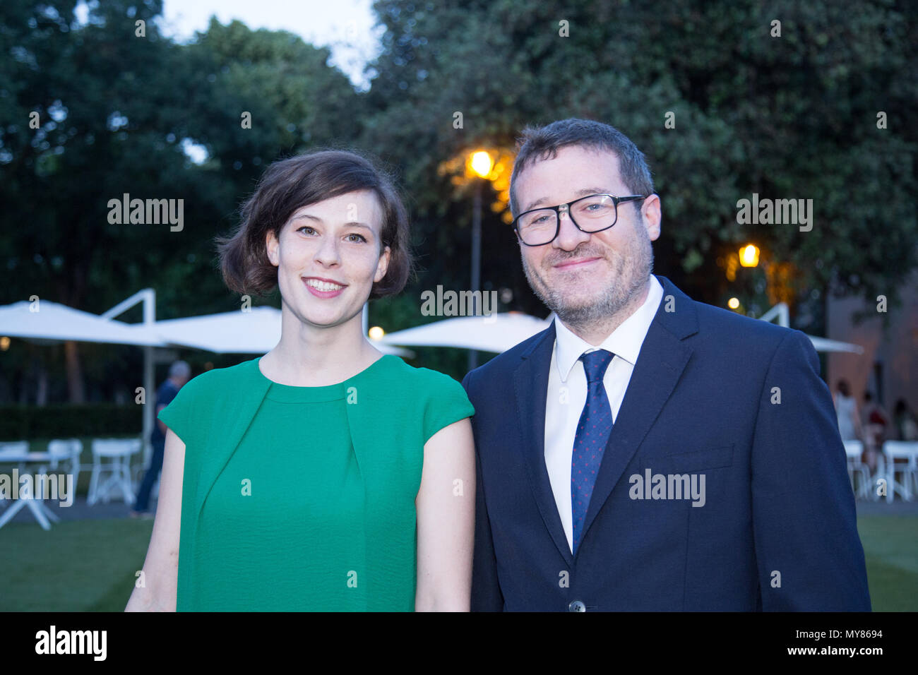 Le réalisateur autrichien Clara Stern directeur britannique Chris Overton, lauréat de l'Oscar du meilleur court-métrage, participe à l'événement 'David di Donatello - Les Nuits d'Or' à la Casa del Cinema à Rome (Photo de Matteo Nardone / Pacific Press) Banque D'Images