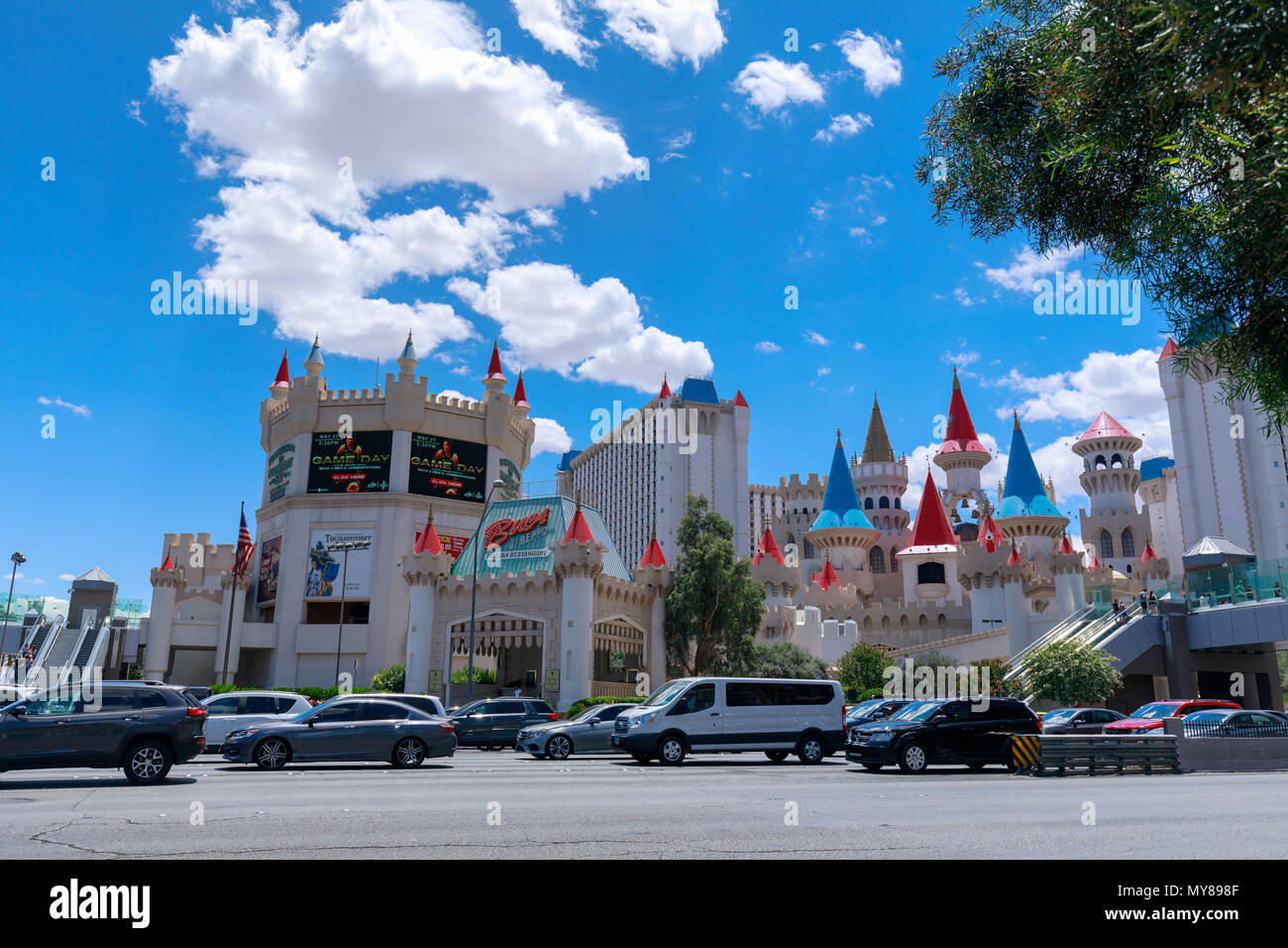 Las Vegas, Nevada - le 28 mai 2018 : Excalibur Hotel and Casino, l'une des nombreuses attractions pour enfants d' hôtels Banque D'Images