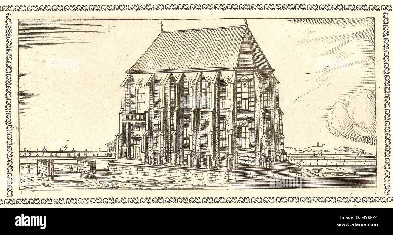 558, Zürich Wasserkirche à Insel der Limmat, 1661 ; Radierung von Conrad Meyer (1618-1689) ; Neujahrsblatt der Stadtbibliothek Zürich 1661 Banque D'Images