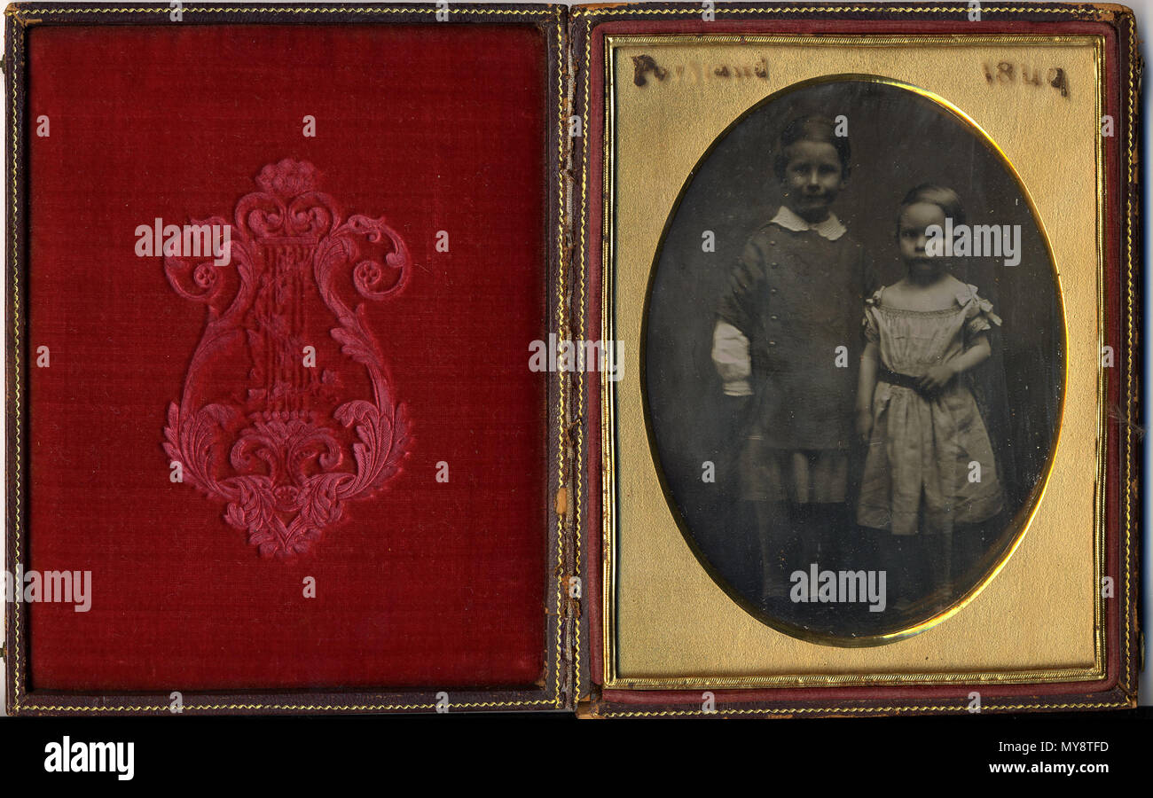 . Portrait de Charley Longfellow (à gauche) et Erny Longfellow (à droite), ch. 1849. . 1849 CharleyLongfellow ErnyLongfellow 61849 NationalParkService US Banque D'Images