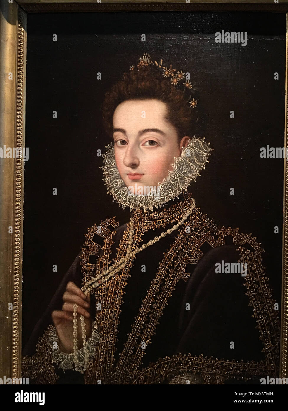 . Le portrait de l'Infante Catalina Micaela de l'Autriche, par Alonzo Sanchez Coello, situé à l'Ermitage, Saint-Pétersbourg . Entre 1582 et 1585. Alonzo Sanchez Coello 239 Hermitage Infanta Catalina Micaela de l'Autriche Banque D'Images