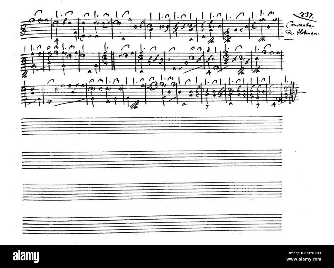 . English : courante de Nicolas Hotman dans le Mme Vaudry de Saizenay (Besançon BM : Mme 279152-153, f. 237). 1680. Nicolas Hotman (ca. 1610 - 1663) 247 279152 Hotman Courante Banque D'Images