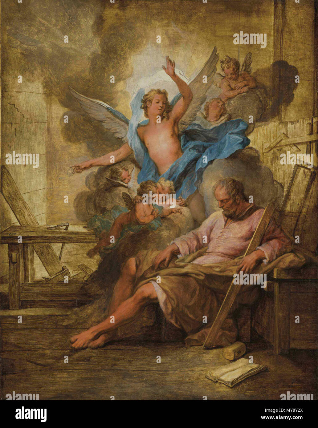 . Le rêve de Saint Joseph . dans un français 18e siècle 387 châssis Nicolas Bertin le rêve de saint joseph Banque D'Images