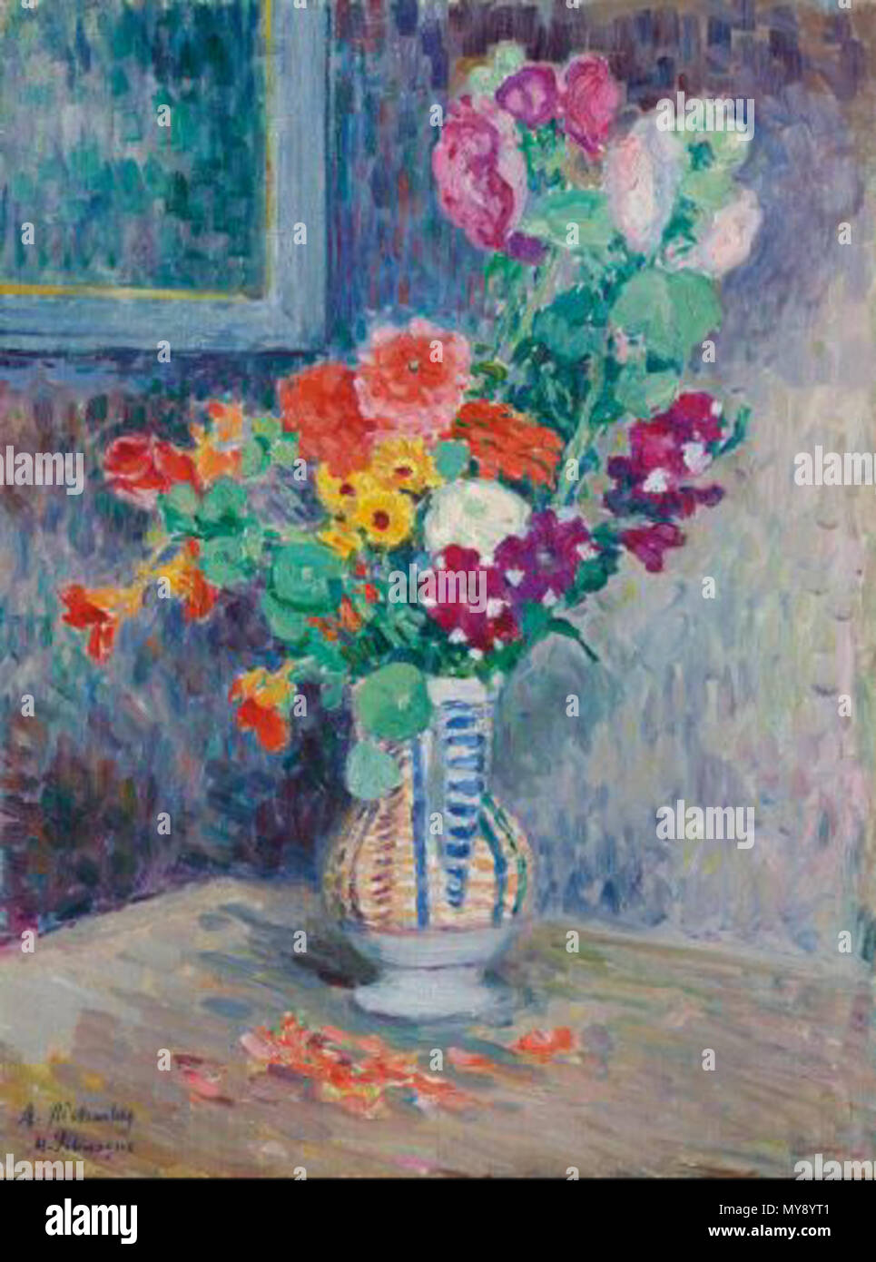 . English : Vase de fleurs . Peint vers 1910 235 Henri Lebasque Vase de fleurs Banque D'Images
