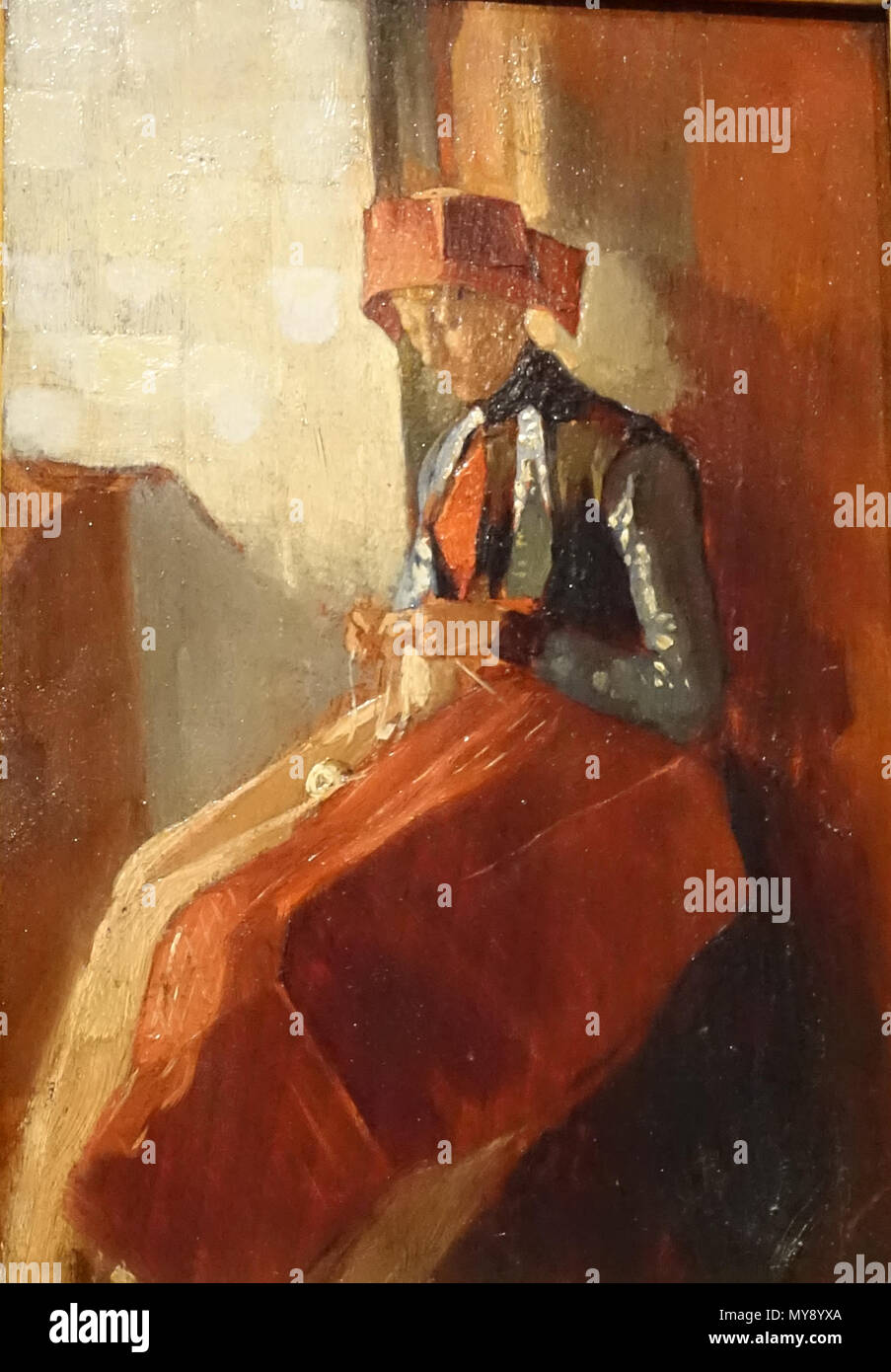 . Dans Hindloopen Streekdracht Nederlands : Museum Hindeloopen . 19 mai 2018, 15:58:52. 378 Ellywa Breiend Hindelooper Musée Hindeloopen - meisje geschilderd Christoffel Bisschop porte (1828-1904) (portrait) Banque D'Images