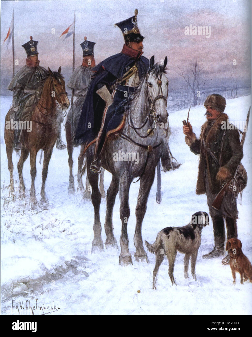 . 11e régiment de uhlans du Duché de Varsovie . avant 1925. Jan Chełmiński (1851-1925) 3 11e Régiment d'infanterie de Duché de Varsovie Banque D'Images