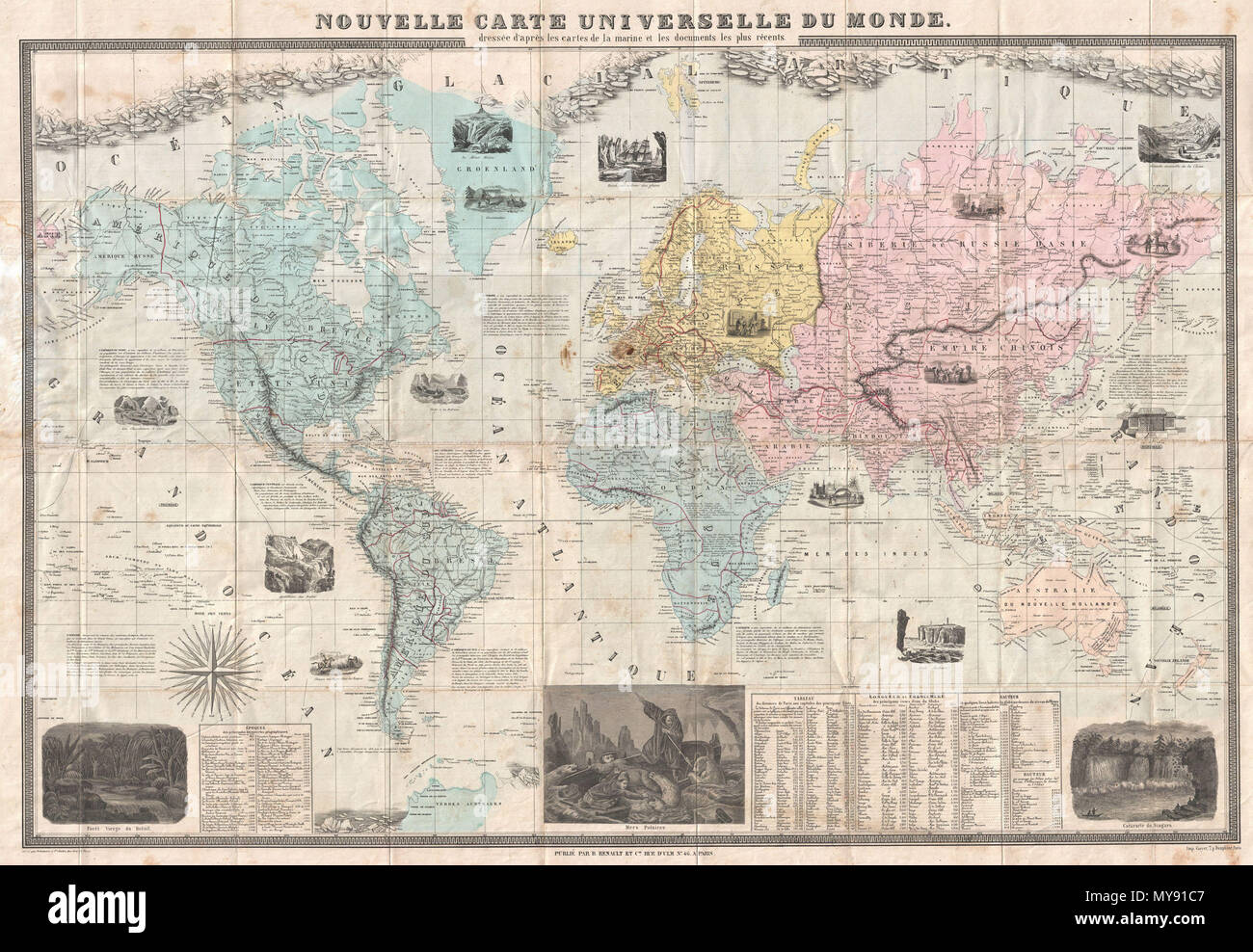 Nouvelle Carte Univer   selle Du Monde Anglais Un Bel Exemple De Felix Delamarche 1859 Carte Du Cas Hors Du Monde Tire Sur Une Echelle Monumentale Cette Incroyable Carte Couvre Le Monde