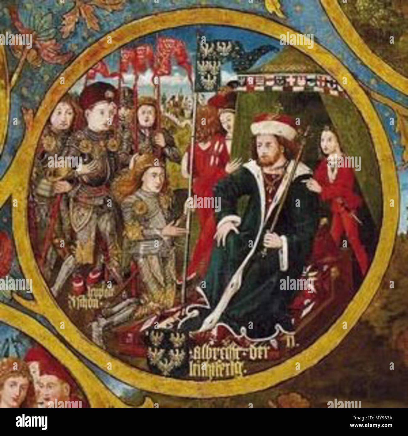 . Deutsch : Albrecht Dürer Leichtfertige. Ausschnitt aus dem Babenberger Stammbaum, Stift Klosterneuburg. Entre 1489 et 1492. Partie 29 Hans Albrecht Dürer Leichtfertige Banque D'Images