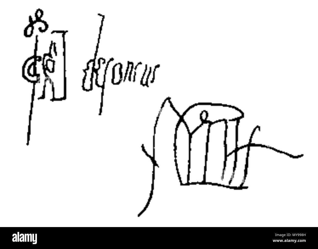 . Español : Autógrafo del Rey Alfonso III de Asturias (848-910) Tal como aparece en el libro gótico de Oviedo. 18 mars 2012. Alfonso III de Asturias 33 AlfonsoIII Banque D'Images