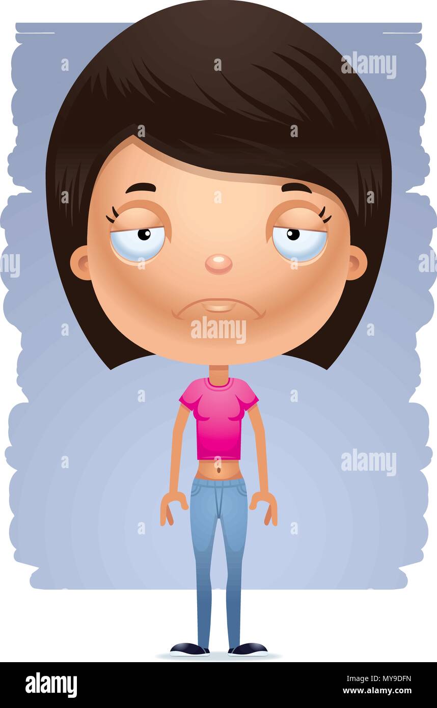 Illustration D une Caricature D une Adolescente La Triste Image illustration-d-une-caricature-d-une-adolescente-la-triste-image